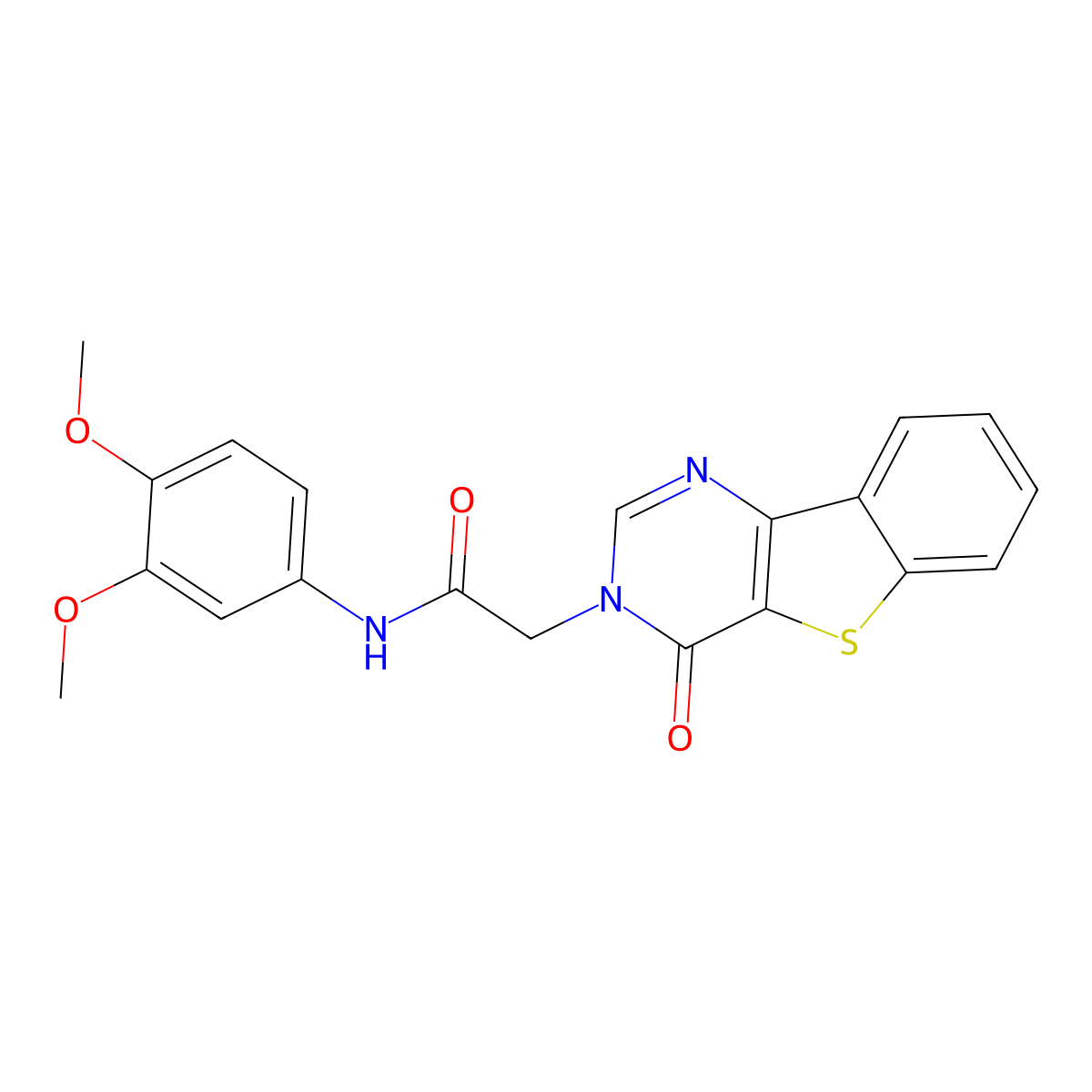 N-(3,4-dimethoxyphenyl)-2-(4-oxo[1]benzothieno[3,2-d]pyrimidin-3(4H)-yl)acetamide molecular structure, CAS 1021256-82-5