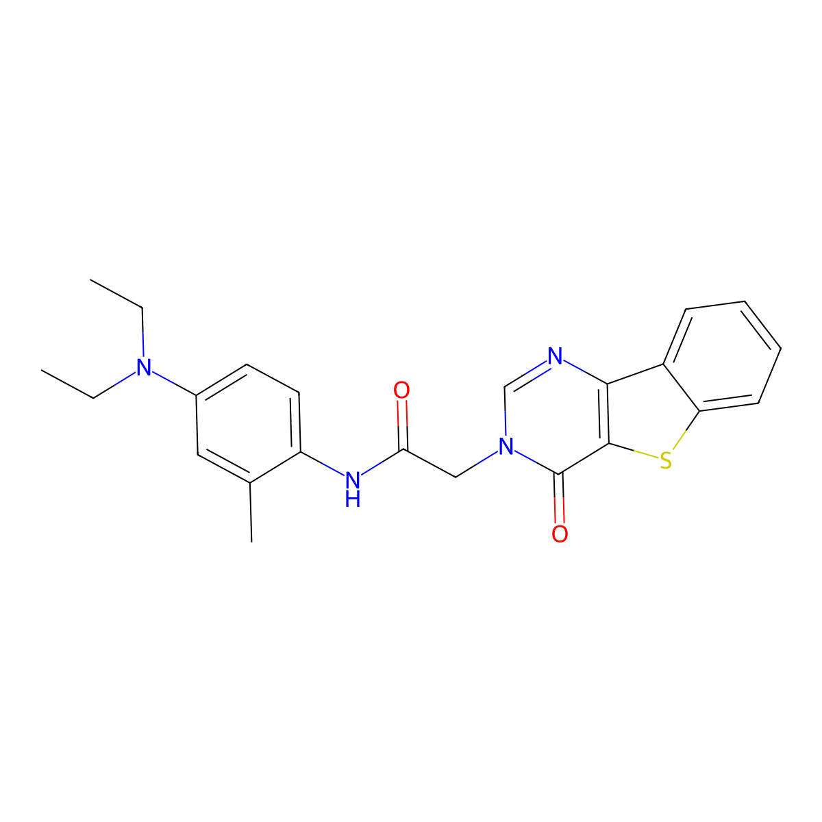 N-[4-(diethylamino)-2-methylphenyl]-2-{6-oxo-8-thia-3,5-diazatricyclo[7.4.0.0^{2,7}]trideca-1(13),2(7),3,9,11-pentaen-5-yl}acetamide molecular structure, CAS 1021256-88-1