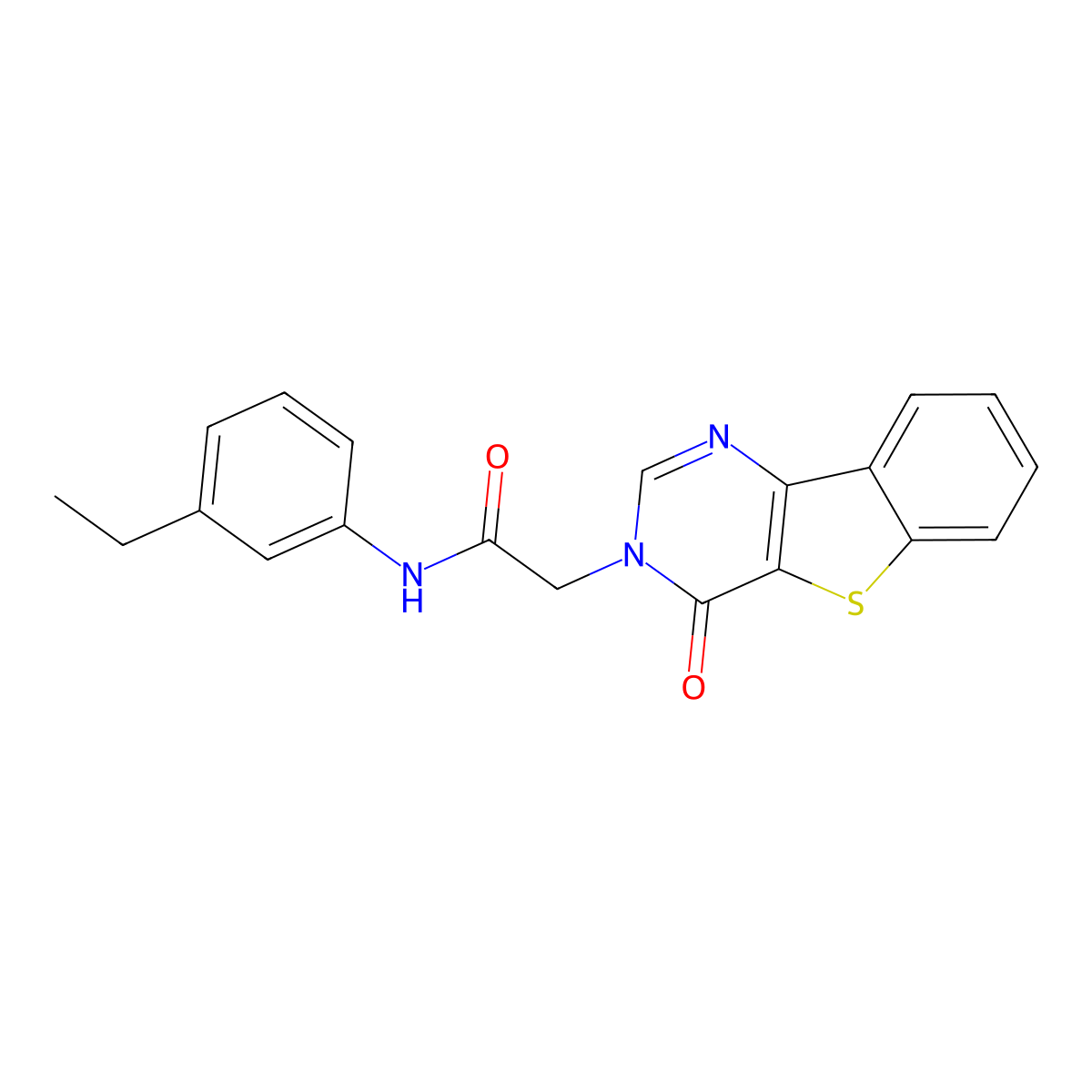 N-(3-ethylphenyl)-2-(4-oxo[1]benzothieno[3,2-d]pyrimidin-3(4H)-yl)acetamide molecular structure, CAS 1021256-92-7