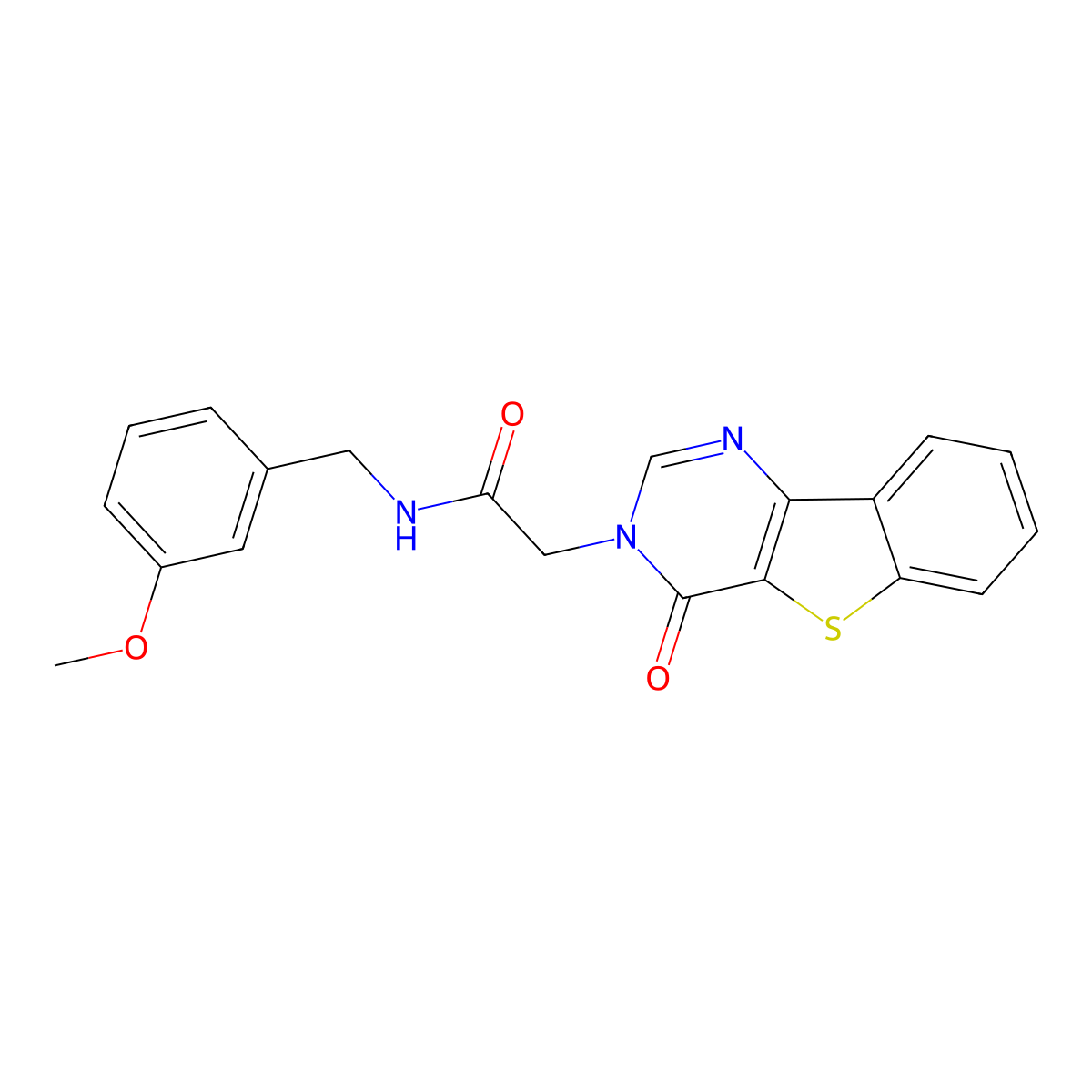 N-(3-methoxybenzyl)-2-(4-oxo[1]benzothieno[3,2-d]pyrimidin-3(4H)-yl)acetamide molecular structure, CAS 1021256-94-9