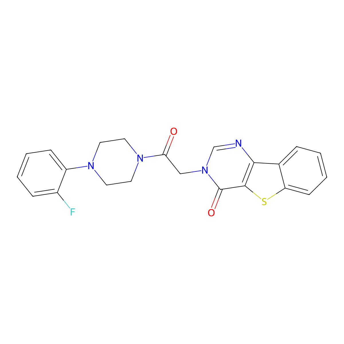 3-{2-[4-(2-fluorophenyl)piperazin-1-yl]-2-oxoethyl}[1]benzothieno[3,2-d]pyrimidin-4(3H)-one molecular structure, CAS 1021256-95-0
