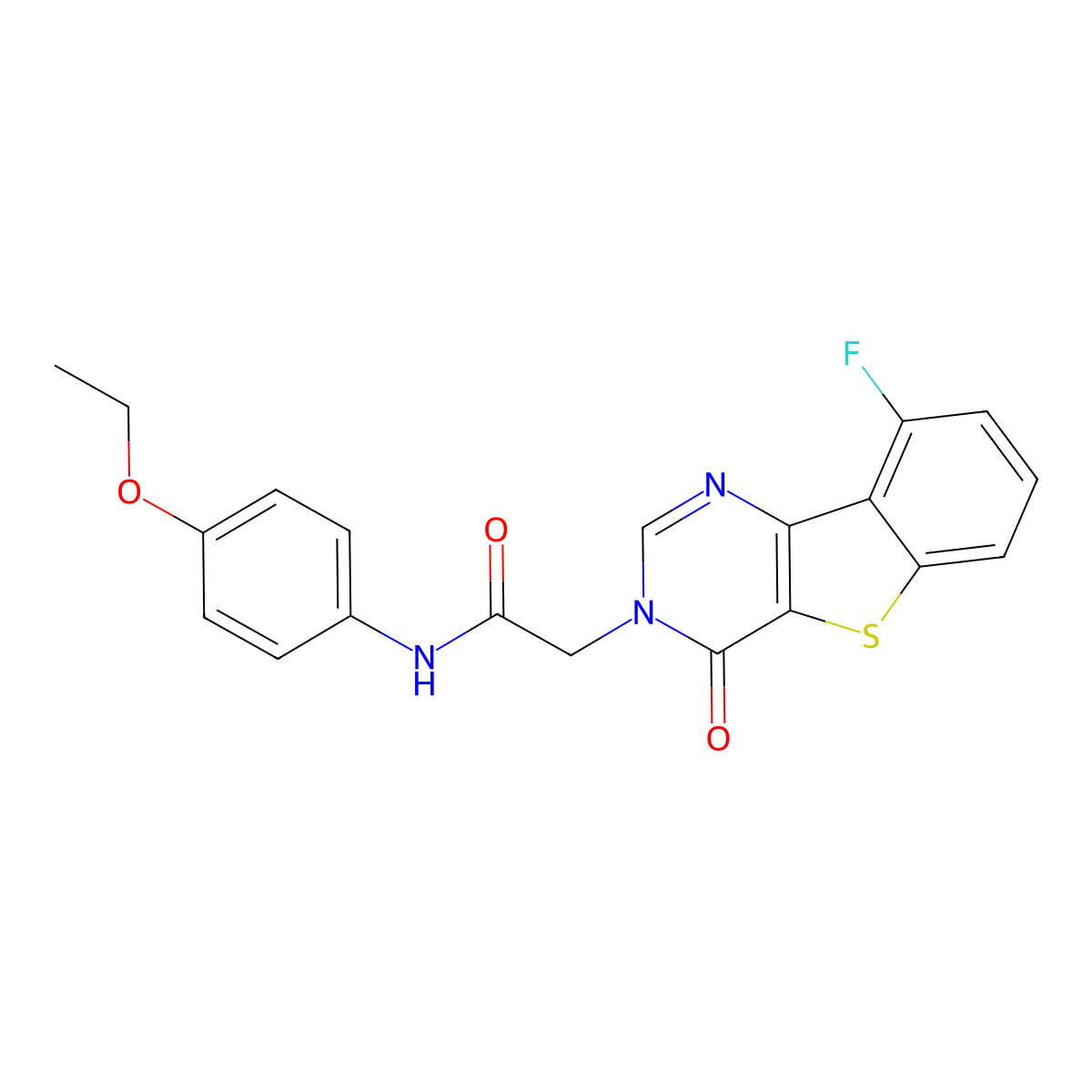 N-(4-ethoxyphenyl)-2-(9-fluoro-4-oxo[1]benzothieno[3,2-d]pyrimidin-3(4H)-yl)acetamide molecular structure, CAS 1021257-06-6