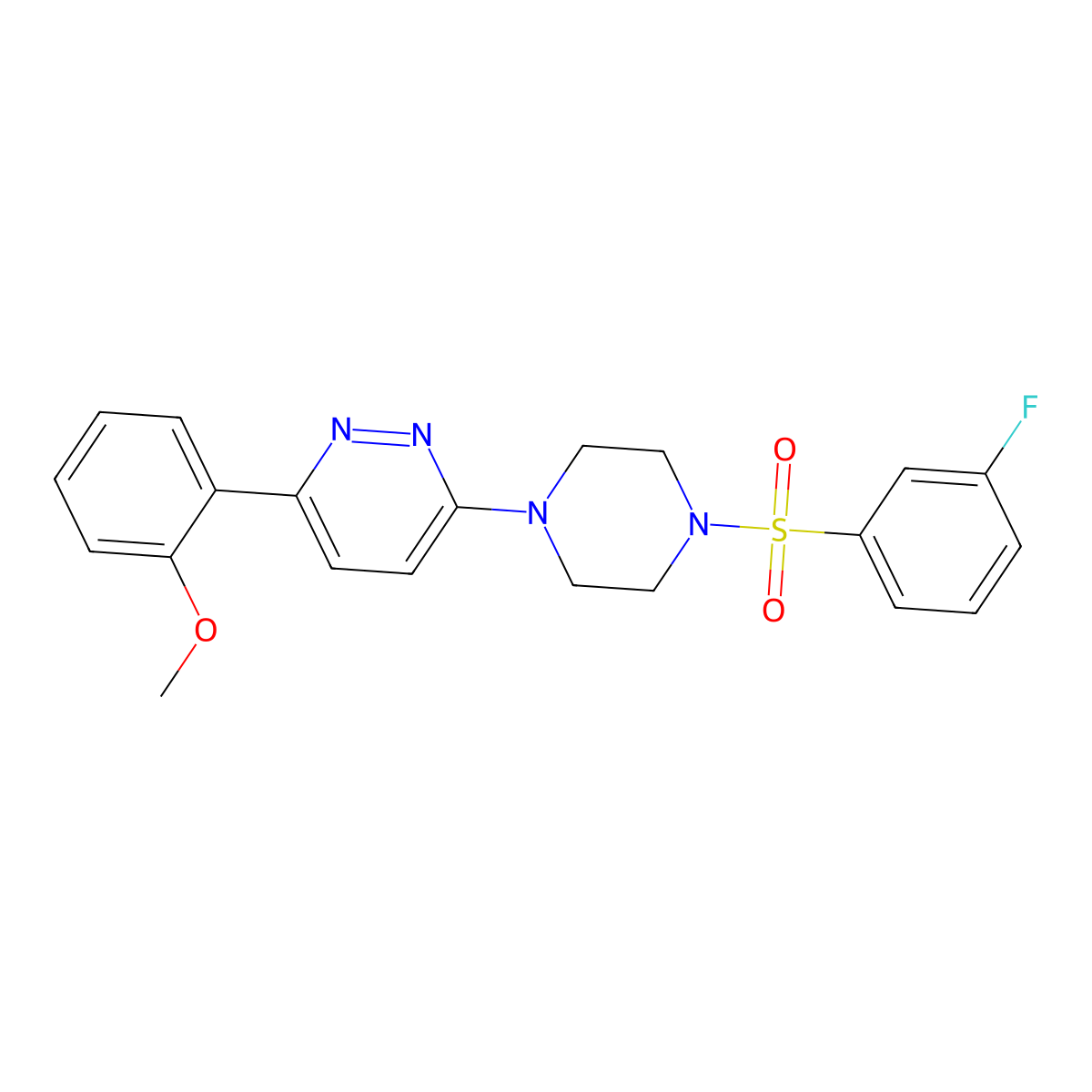 3-(4-((3-Fluorophenyl)sulfonyl)piperazin-1-yl)-6-(2-methoxyphenyl)pyridazine molecular structure, CAS 1021257-40-8
