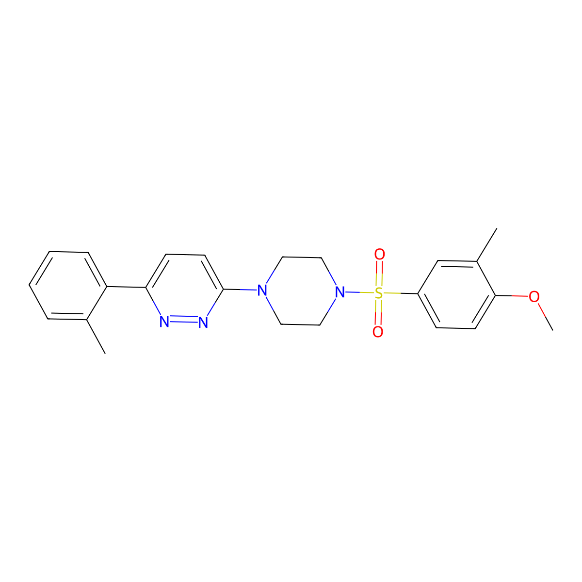 3-(4-((4-Methoxy-3-methylphenyl)sulfonyl)piperazin-1-yl)-6-(o-tolyl)pyridazine molecular structure, CAS 1021257-57-7