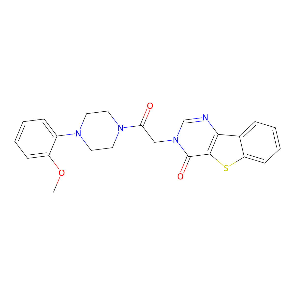 5-{2-[4-(2-Methoxyphenyl)piperazin-1-yl]-2-oxoethyl}-8-thia-3,5-diazatricyclo[7.4.0.0^{2,7}]trideca-1(13),2(7),3,9,11-pentaen-6-one molecular structure, CAS 1021258-16-1