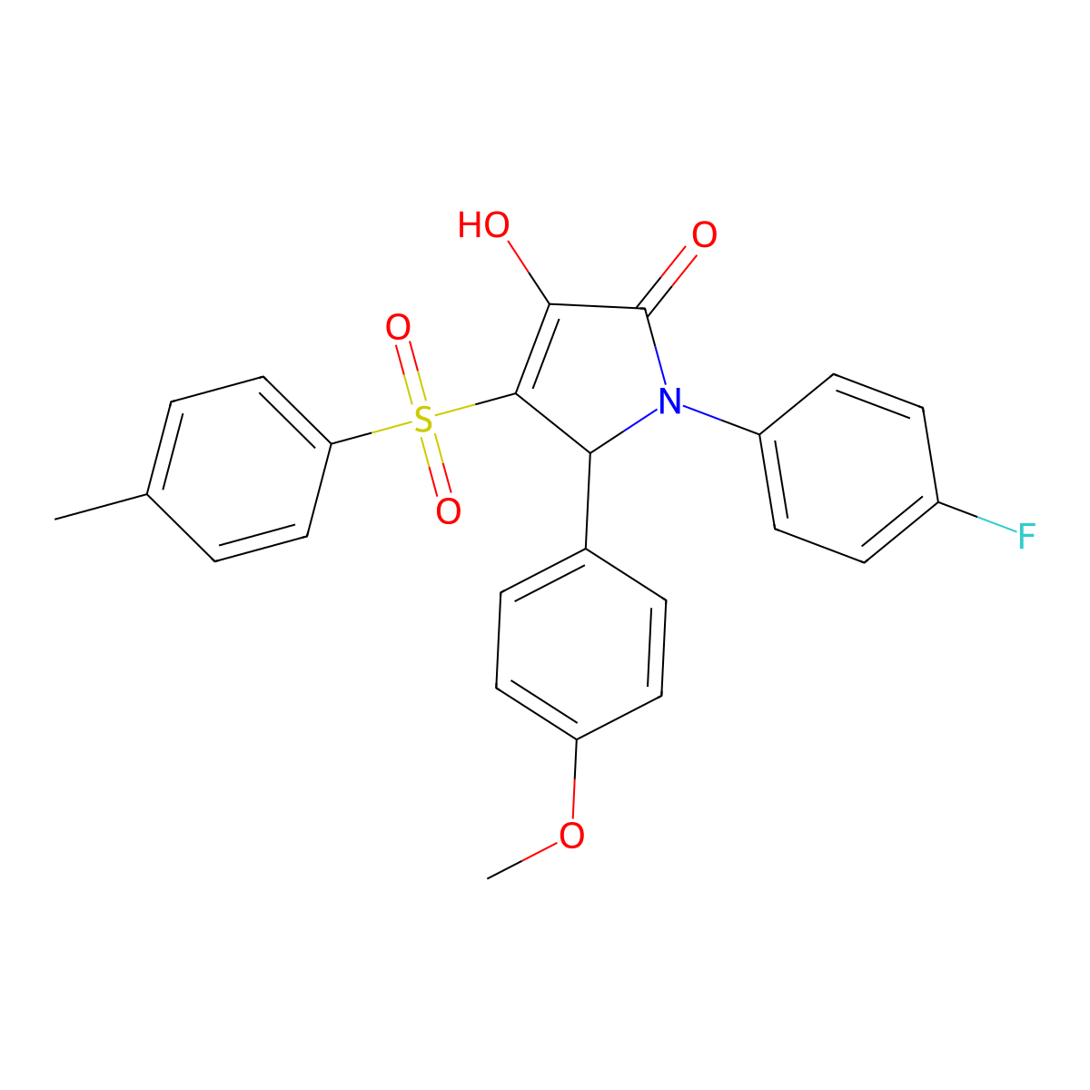 1-(4-fluorophenyl)-3-hydroxy-5-(4-methoxyphenyl)-4-tosyl-1H-pyrrol-2(5H)-one molecular structure, CAS 1021258-25-2