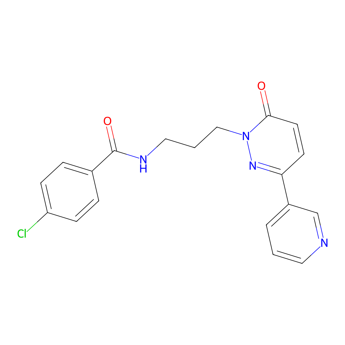 4-chloro-N-(3-(6-oxo-3-(pyridin-3-yl)pyridazin-1(6H)-yl)propyl)benzamide molecular structure, CAS 1021258-48-9