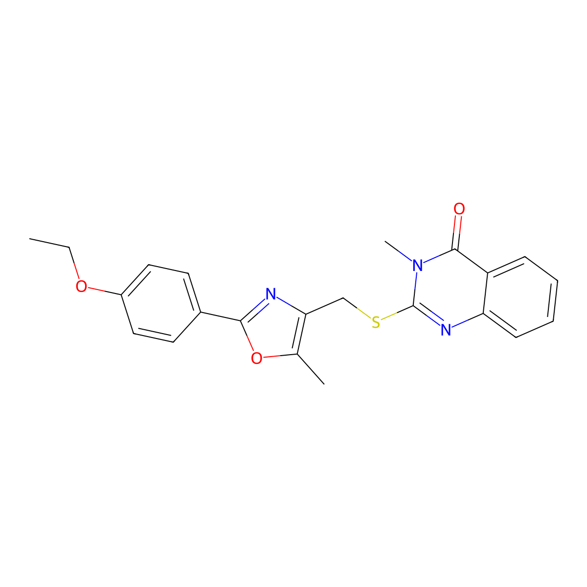 2-({[2-(4-Ethoxyphenyl)-5-methyl-1,3-oxazol-4-yl]methyl}sulfanyl)-3-methyl-3,4-dihydroquinazolin-4-one molecular structure, CAS 1021258-63-8