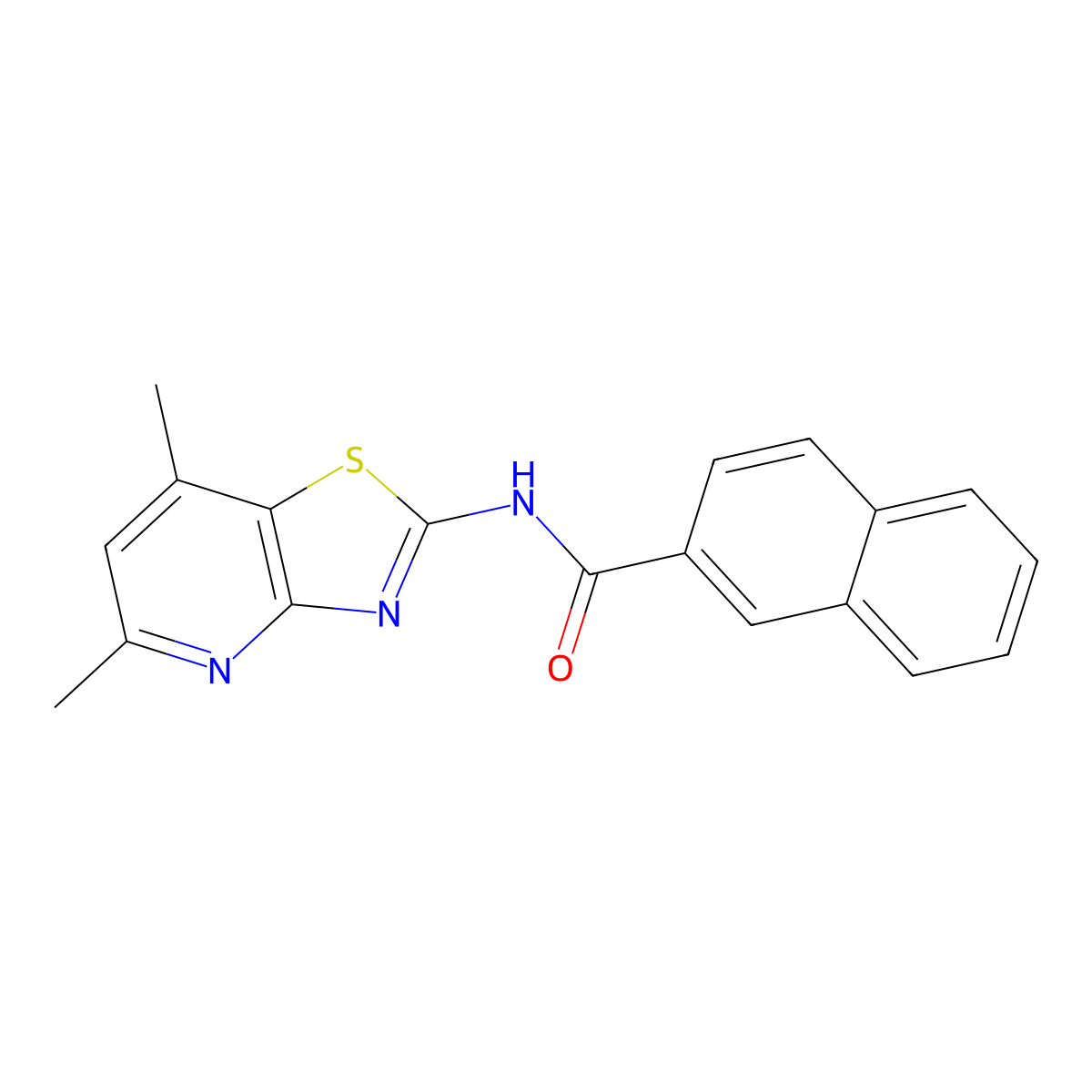 N-(5,7-dimethylthiazolo[4,5-b]pyridin-2-yl)-2-naphthamide molecular structure, CAS 1021258-67-2
