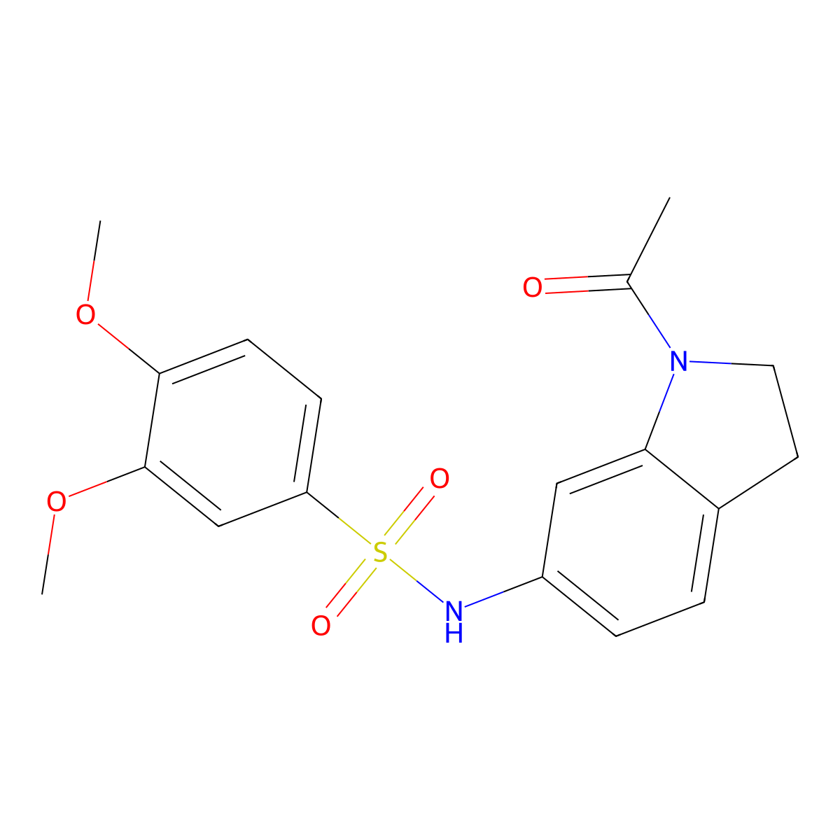 N-(1-acetylindolin-6-yl)-3,4-dimethoxybenzenesulfonamide molecular structure, CAS 1021259-07-3