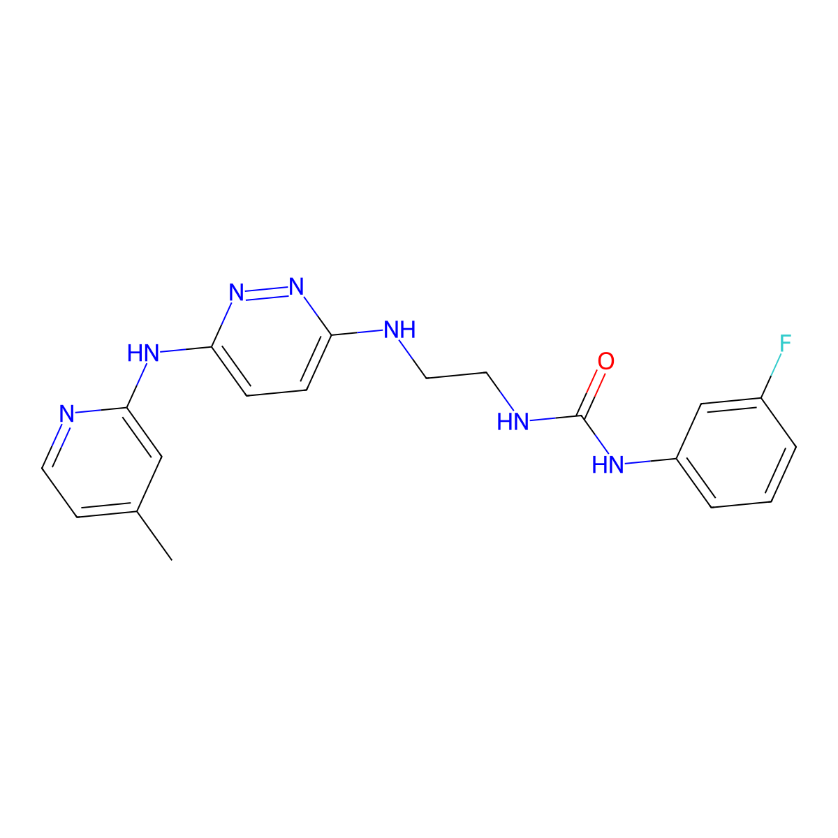 1-(3-Fluorophenyl)-3-(2-((6-((4-methylpyridin-2-yl)amino)pyridazin-3-yl)amino)ethyl)urea molecular structure, CAS 1021259-08-4