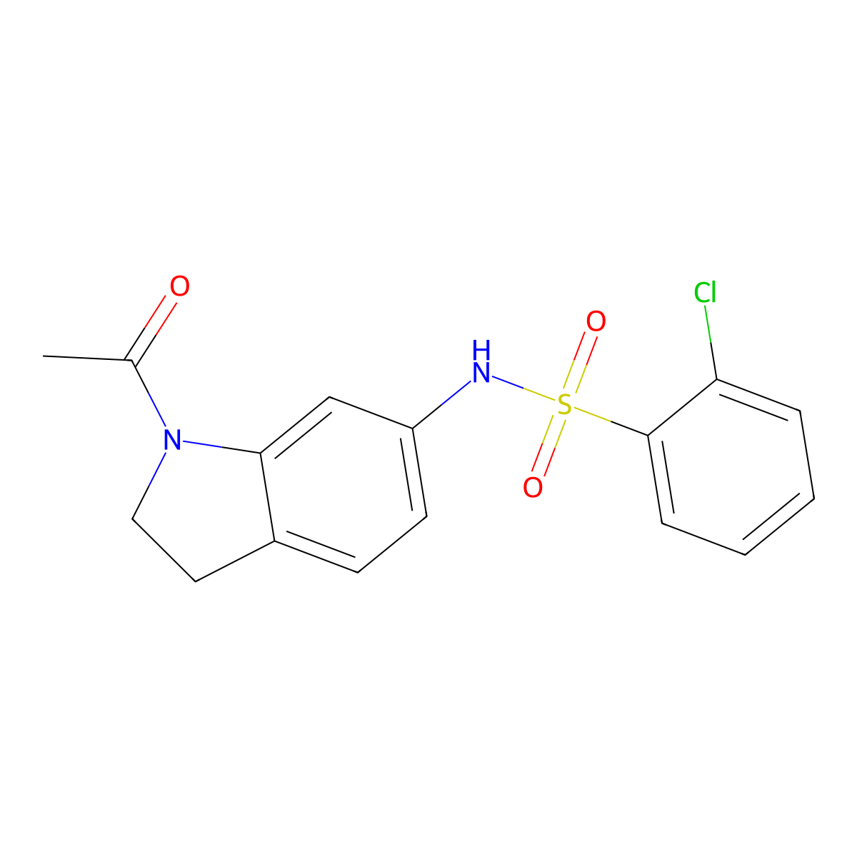 N-(1-acetylindolin-6-yl)-2-chlorobenzenesulfonamide molecular structure, CAS 1021259-09-5