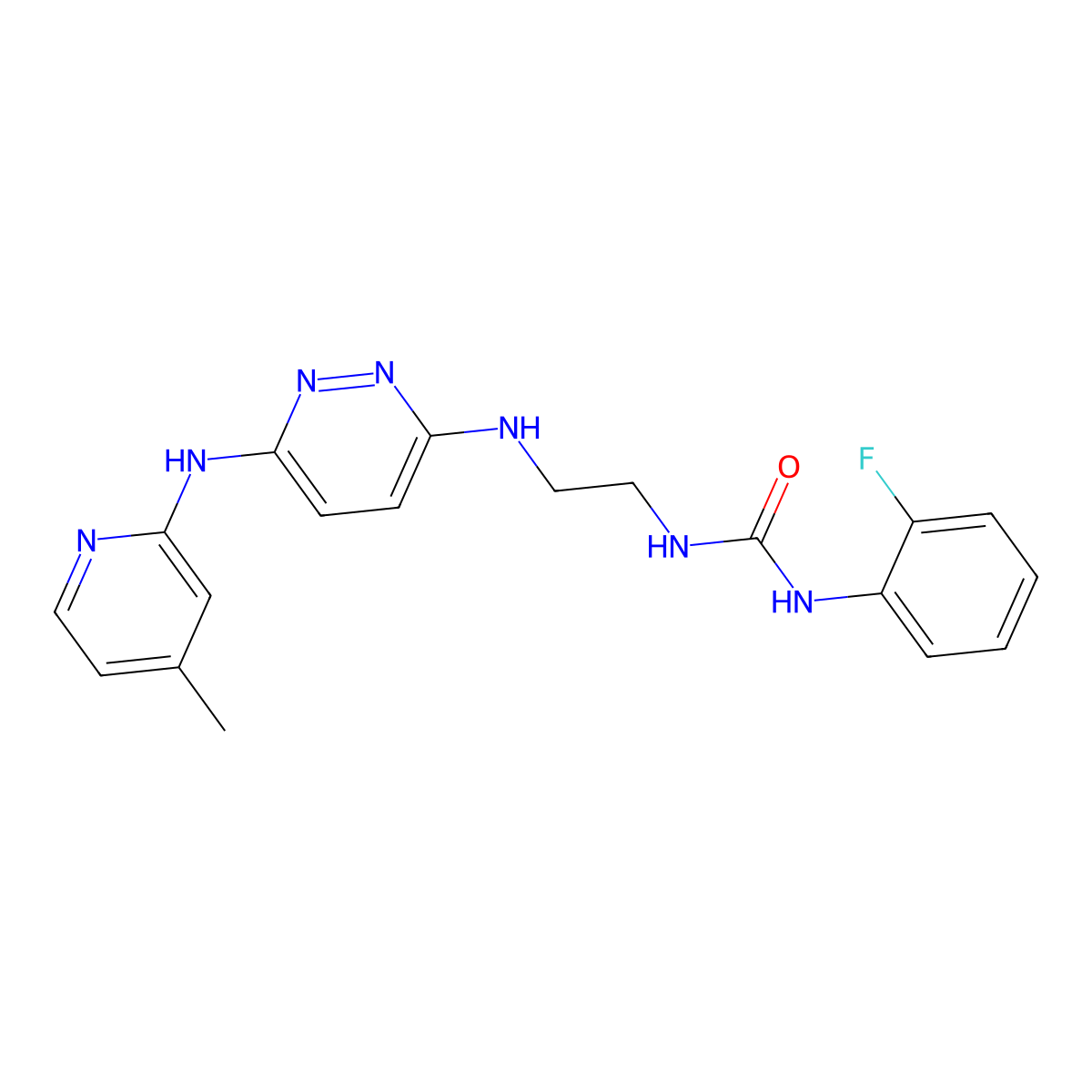 1-(2-Fluorophenyl)-3-(2-((6-((4-methylpyridin-2-yl)amino)pyridazin-3-yl)amino)ethyl)urea molecular structure, CAS 1021259-11-9