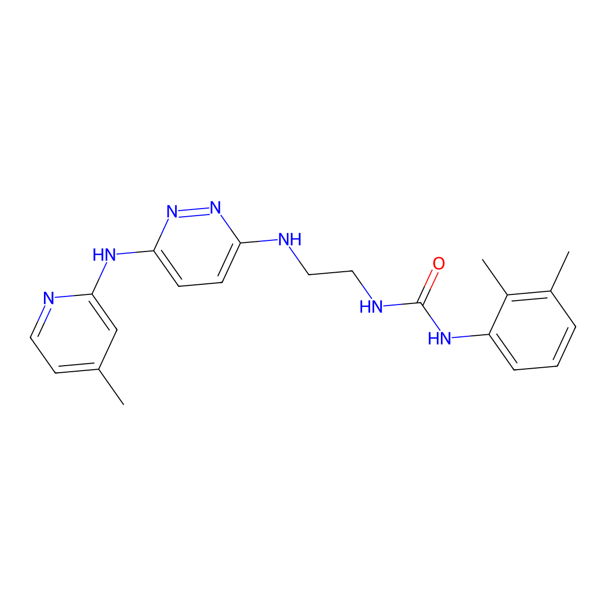 1-(2,3-Dimethylphenyl)-3-(2-((6-((4-methylpyridin-2-yl)amino)pyridazin-3-yl)amino)ethyl)urea molecular structure, CAS 1021259-14-2