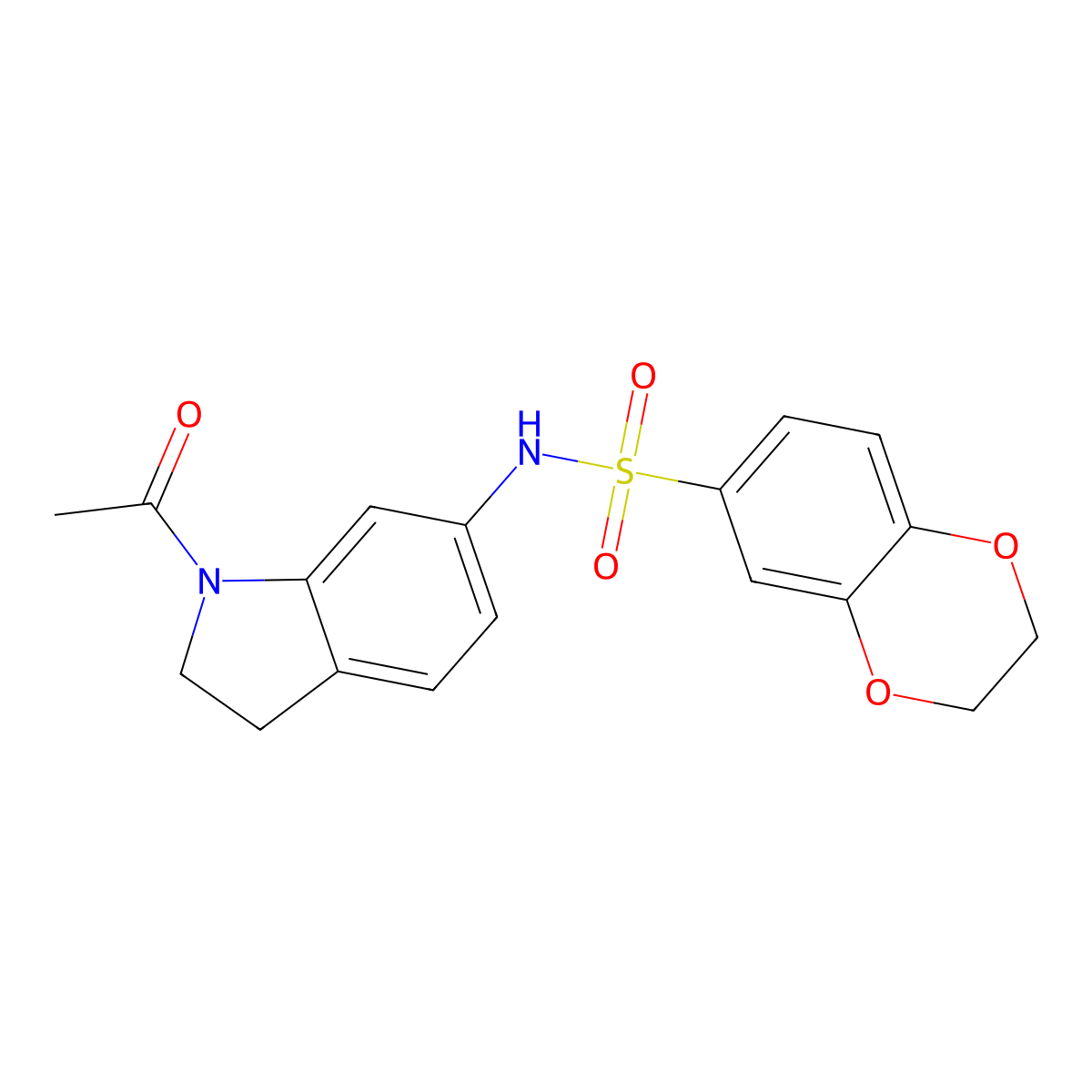 N-(1-acetylindolin-6-yl)-2,3-dihydrobenzo[b][1,4]dioxine-6-sulfonamide molecular structure, CAS 1021259-15-3