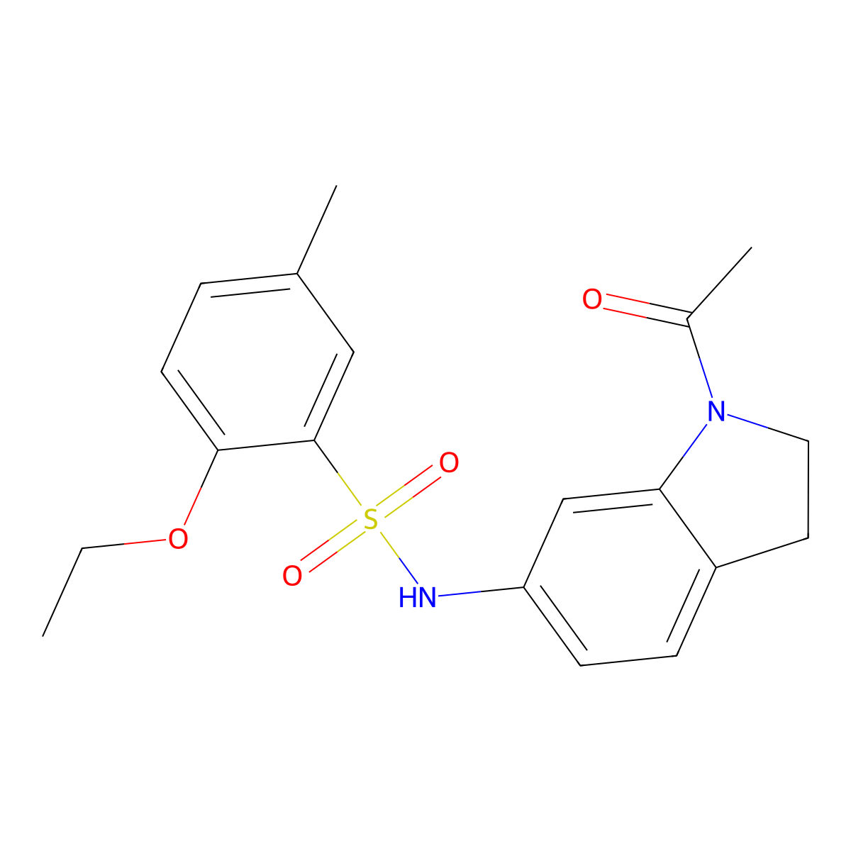N-(1-acetylindolin-6-yl)-2-ethoxy-5-methylbenzenesulfonamide molecular structure, CAS 1021259-20-0