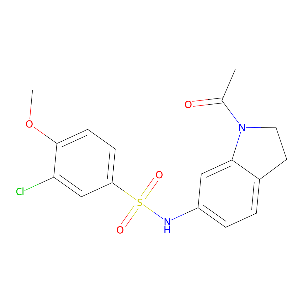 N-(1-acetylindolin-6-yl)-3-chloro-4-methoxybenzenesulfonamide molecular structure, CAS 1021259-23-3