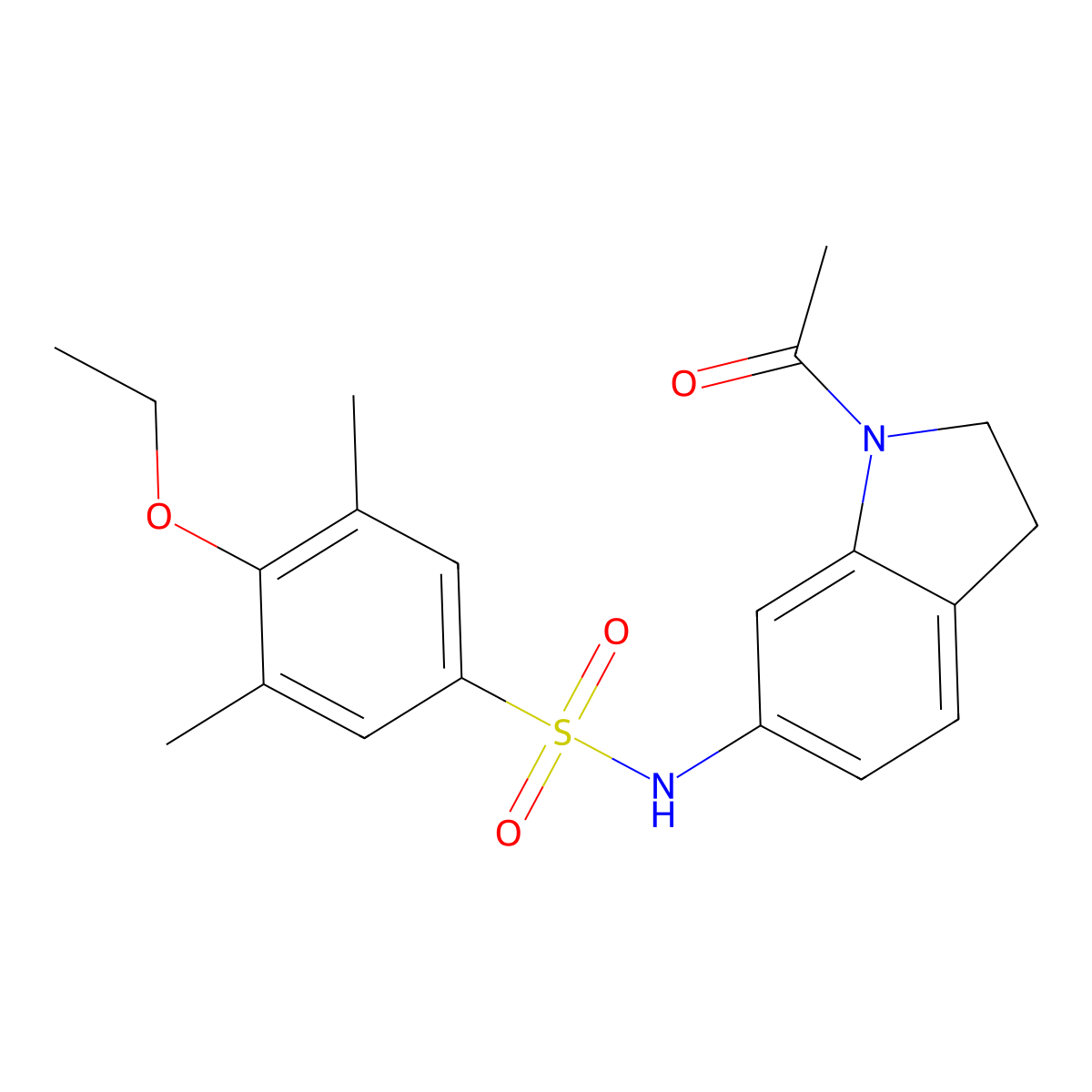 N-(1-acetylindolin-6-yl)-4-ethoxy-3,5-dimethylbenzenesulfonamide molecular structure, CAS 1021259-24-4