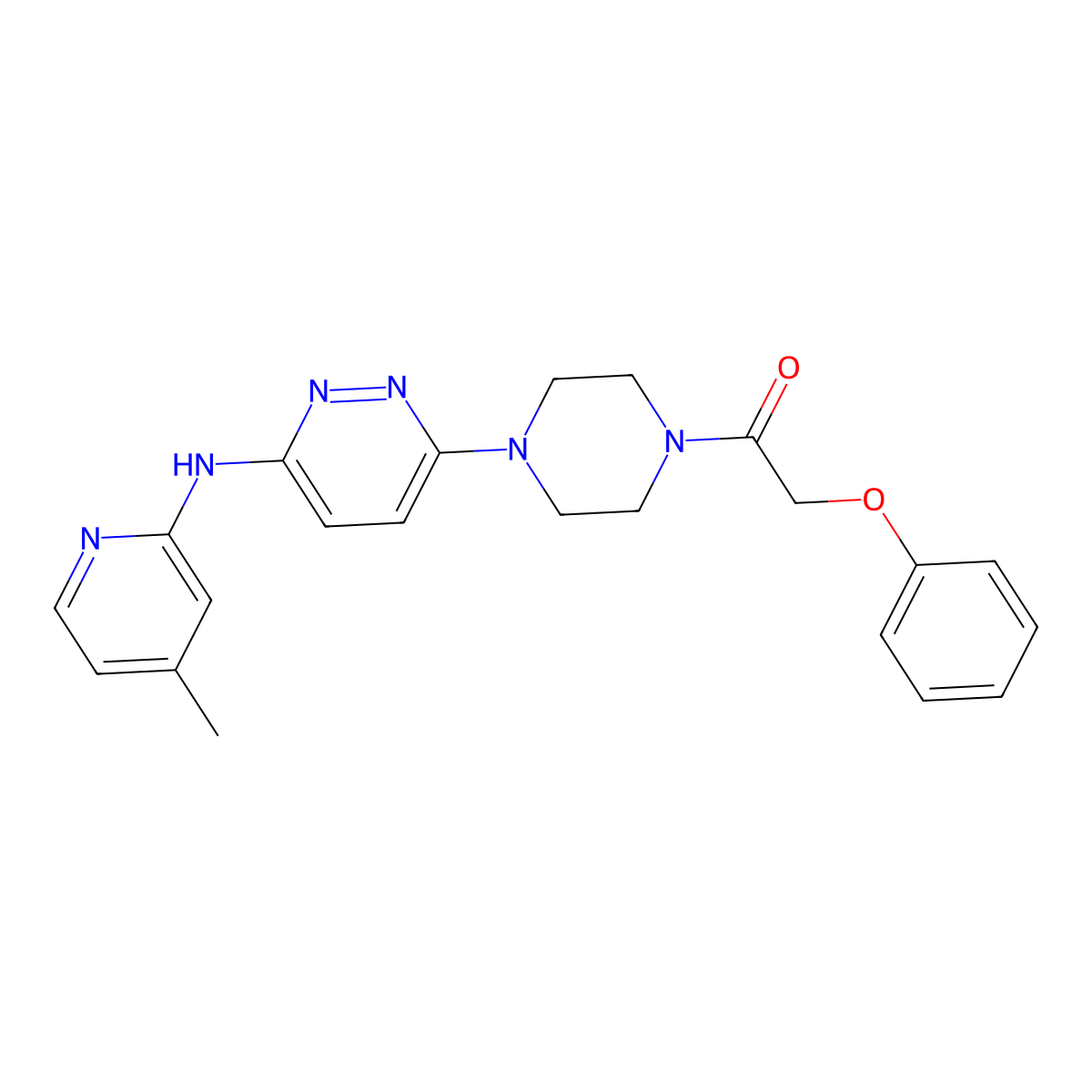 1-(4-(6-((4-Methylpyridin-2-yl)amino)pyridazin-3-yl)piperazin-1-yl)-2-phenoxyethanone molecular structure, CAS 1021259-29-9