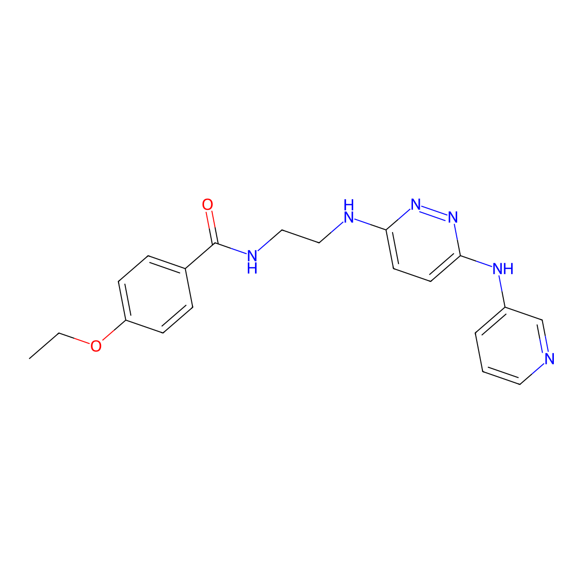 4-ethoxy-N-(2-((6-(pyridin-3-ylamino)pyridazin-3-yl)amino)ethyl)benzamide molecular structure, CAS 1021259-47-1