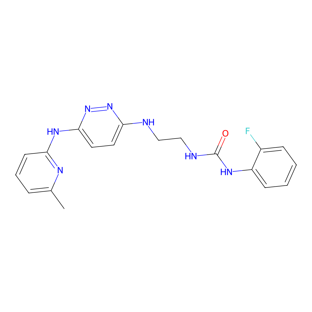 1-(2-Fluorophenyl)-3-(2-((6-((6-methylpyridin-2-yl)amino)pyridazin-3-yl)amino)ethyl)urea molecular structure, CAS 1021259-66-4