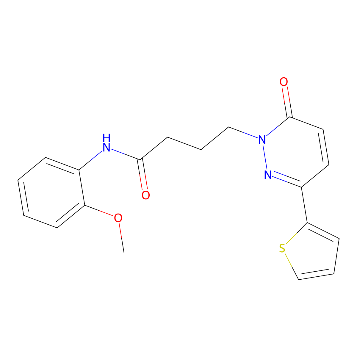 N-(2-methoxyphenyl)-4-[6-oxo-3-(thiophen-2-yl)-1,6-dihydropyridazin-1-yl]butanamide molecular structure, CAS 1021259-67-5