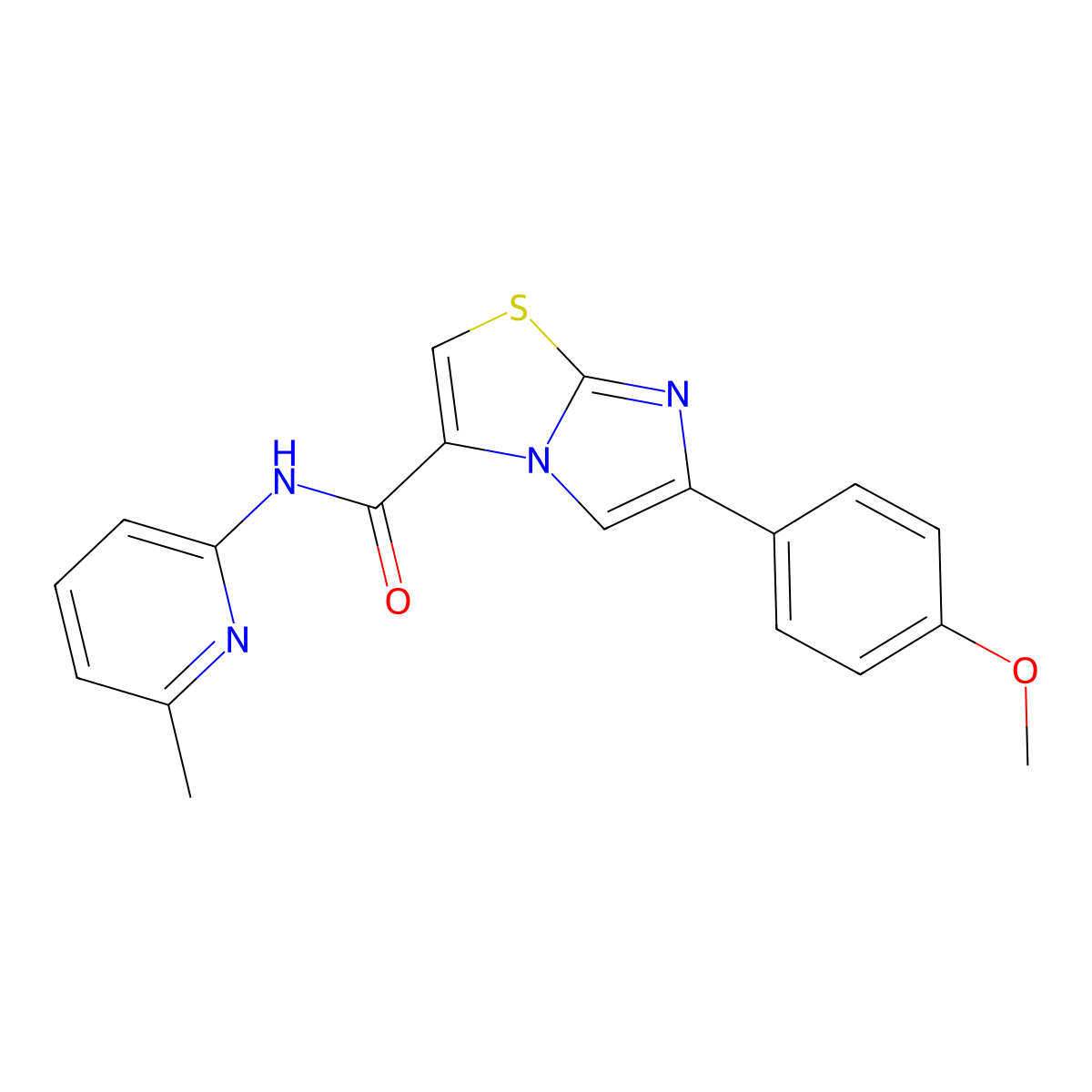 6-(4-methoxyphenyl)-N-(6-methylpyridin-2-yl)imidazo[2,1-b]thiazole-3-carboxamide molecular structure, CAS 1021260-19-4