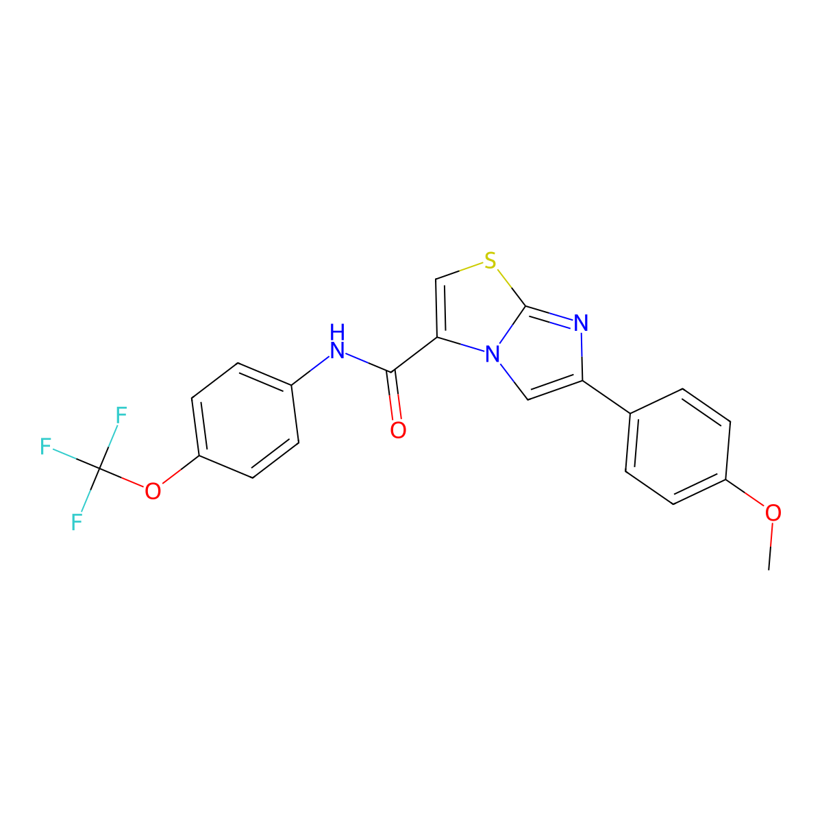 6-(4-methoxyphenyl)-N-(4-(trifluoromethoxy)phenyl)imidazo[2,1-b]thiazole-3-carboxamide molecular structure, CAS 1021260-24-1