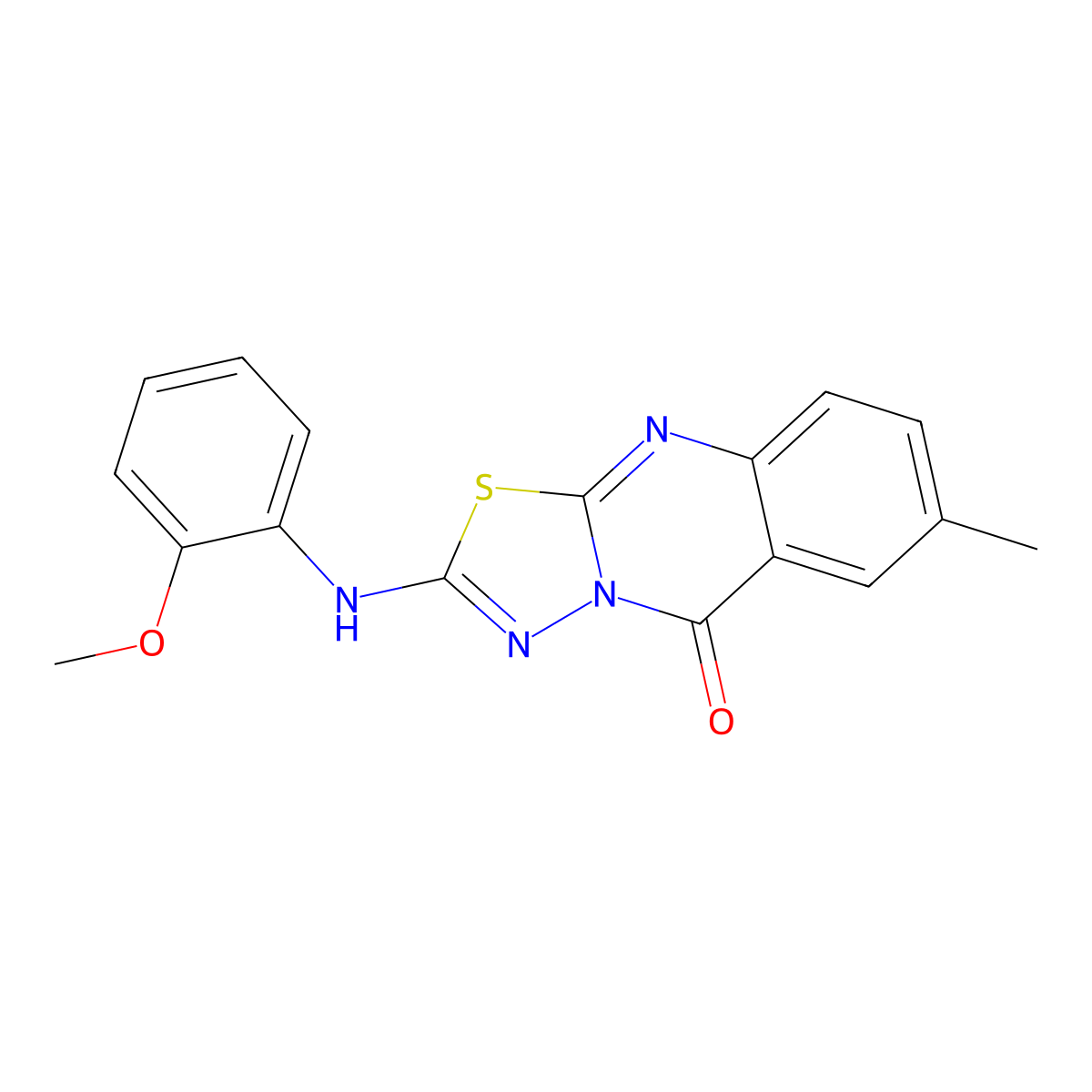 2-[(2-methoxyphenyl)amino]-7-methyl-5H-[1,3,4]thiadiazolo[2,3-b]quinazolin-5-one molecular structure, CAS 1021260-39-8