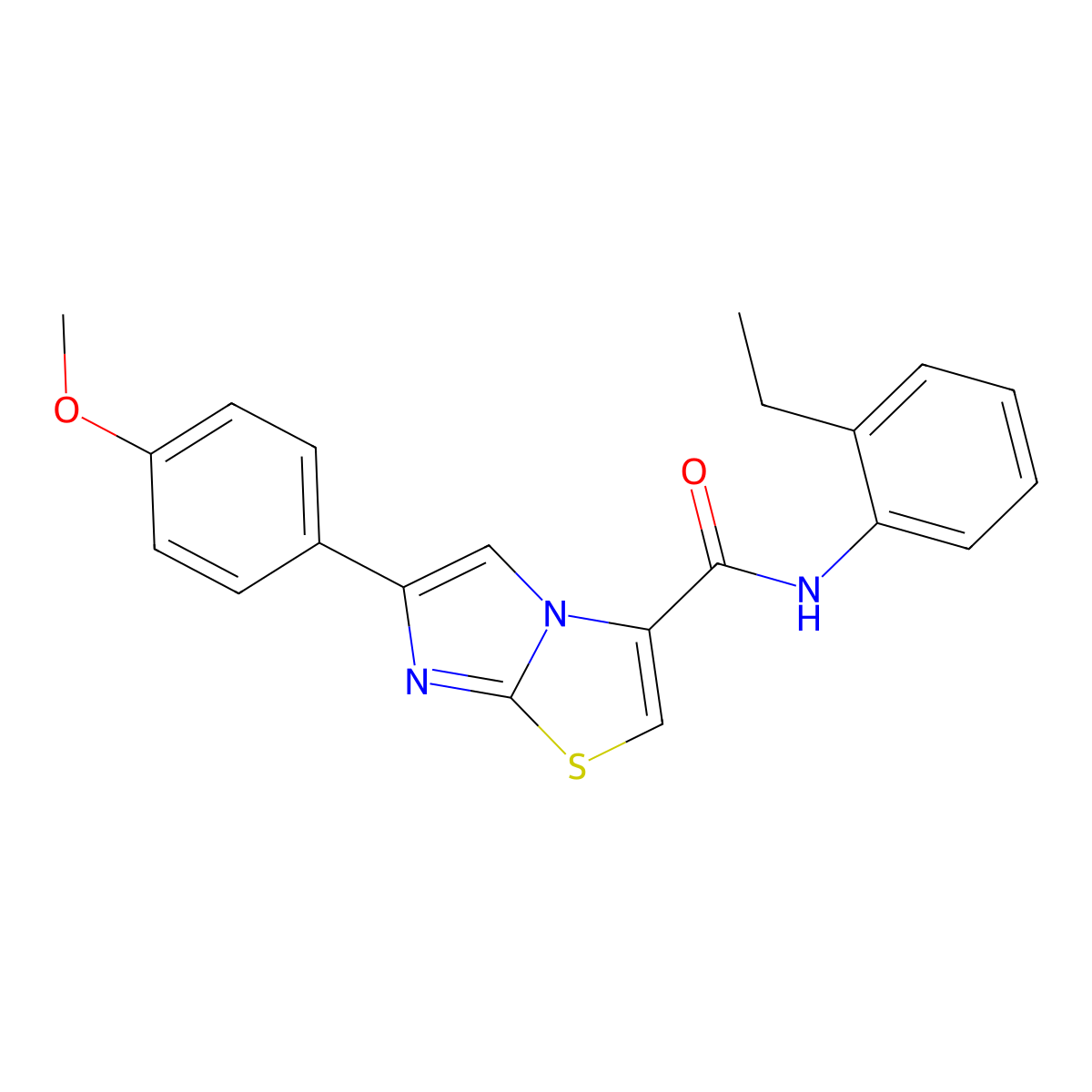N-(2-ethylphenyl)-6-(4-methoxyphenyl)imidazo[2,1-b]thiazole-3-carboxamide molecular structure, CAS 1021260-42-3