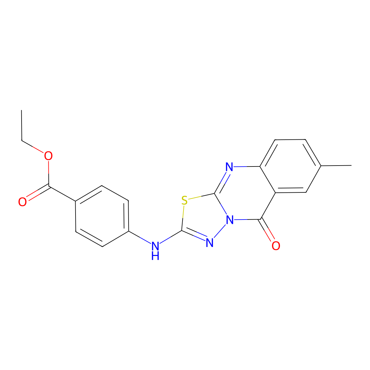 ethyl 4-({7-methyl-5-oxo-5H-[1,3,4]thiadiazolo[2,3-b]quinazolin-2-yl}amino)benzoate molecular structure, CAS 1021260-43-4