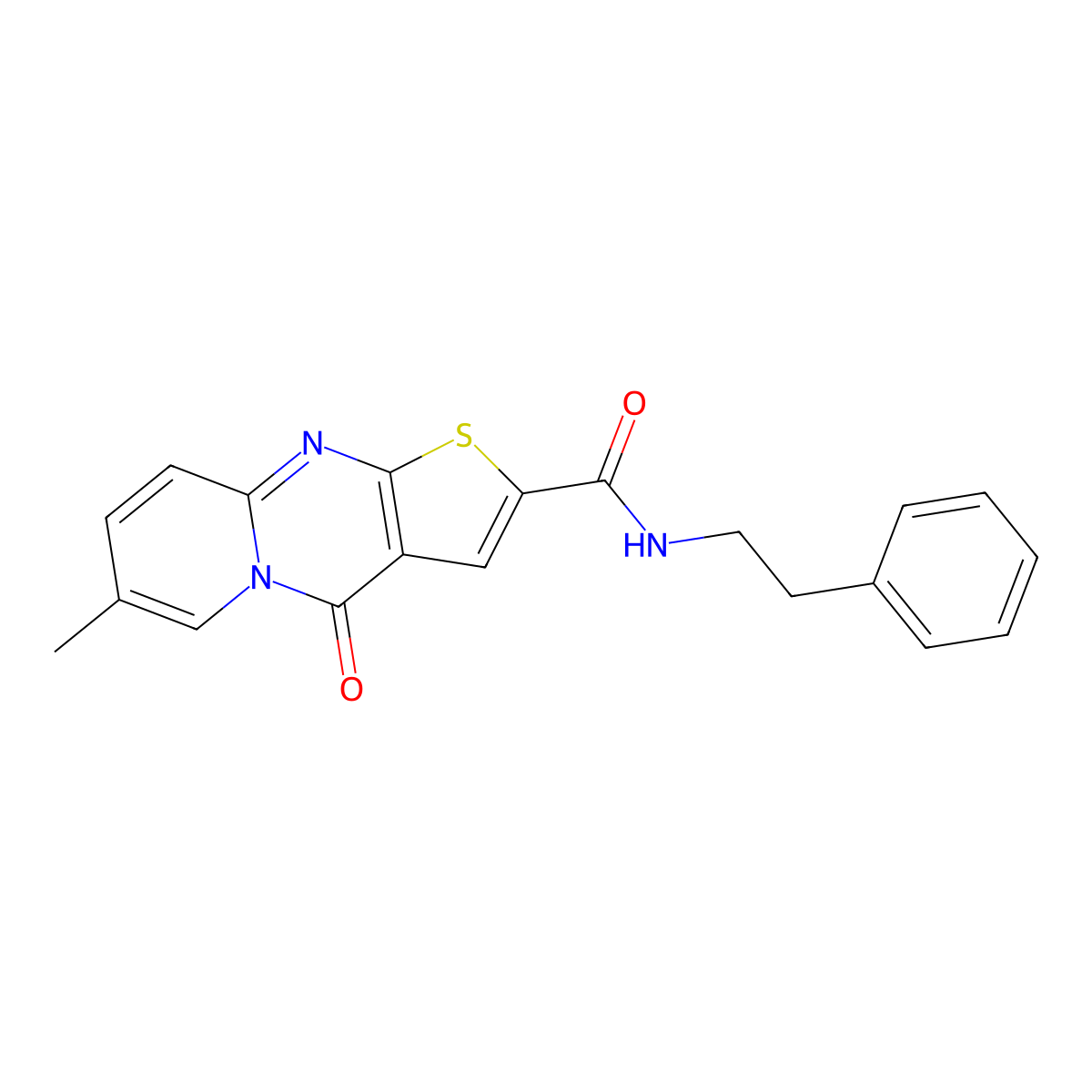 7-methyl-4-oxo-N-(2-phenylethyl)-4H-pyrido[1,2-a]thieno[2,3-d]pyrimidine-2-carboxamide molecular structure, CAS 1021260-47-8