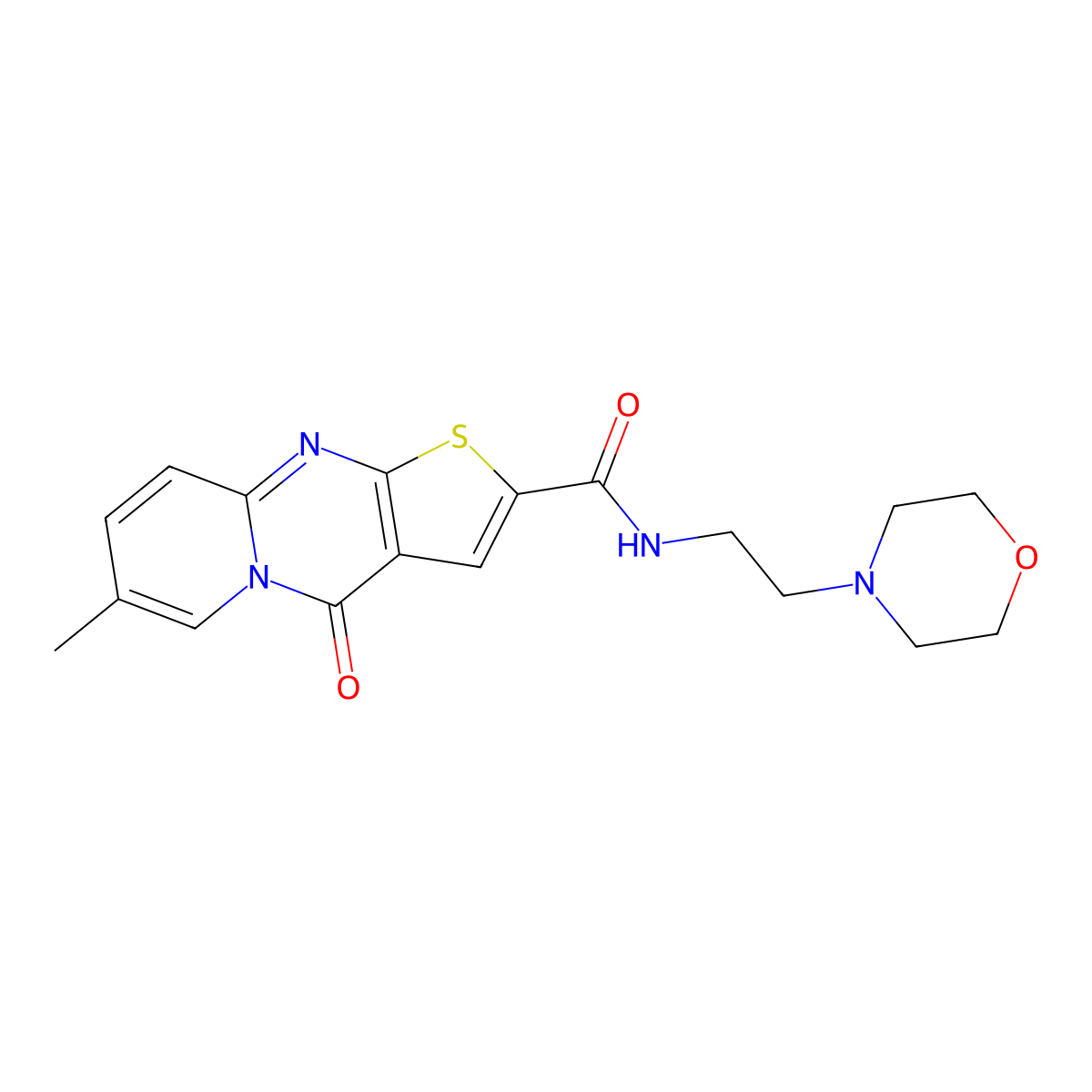 12-methyl-N-[2-(morpholin-4-yl)ethyl]-2-oxo-6-thia-1,8-diazatricyclo[7.4.0.0^{3,7}]trideca-3(7),4,8,10,12-pentaene-5-carboxamide molecular structure, CAS 1021260-52-5