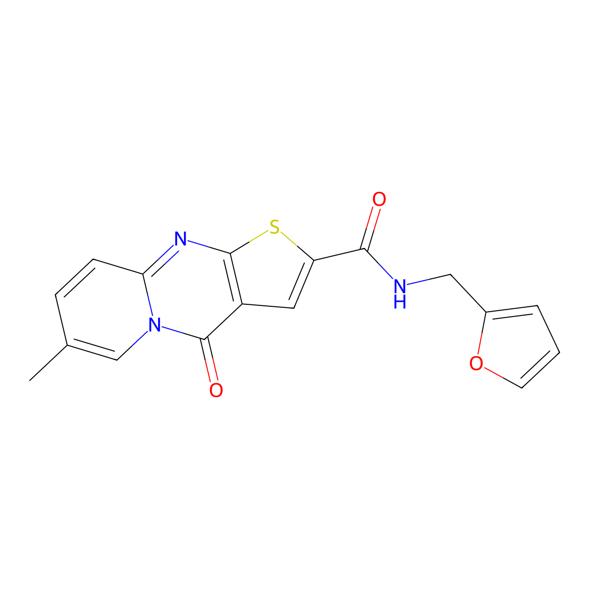 N-(furan-2-ylmethyl)-7-methyl-4-oxo-4H-pyrido[1,2-a]thieno[2,3-d]pyrimidine-2-carboxamide molecular structure, CAS 1021260-54-7