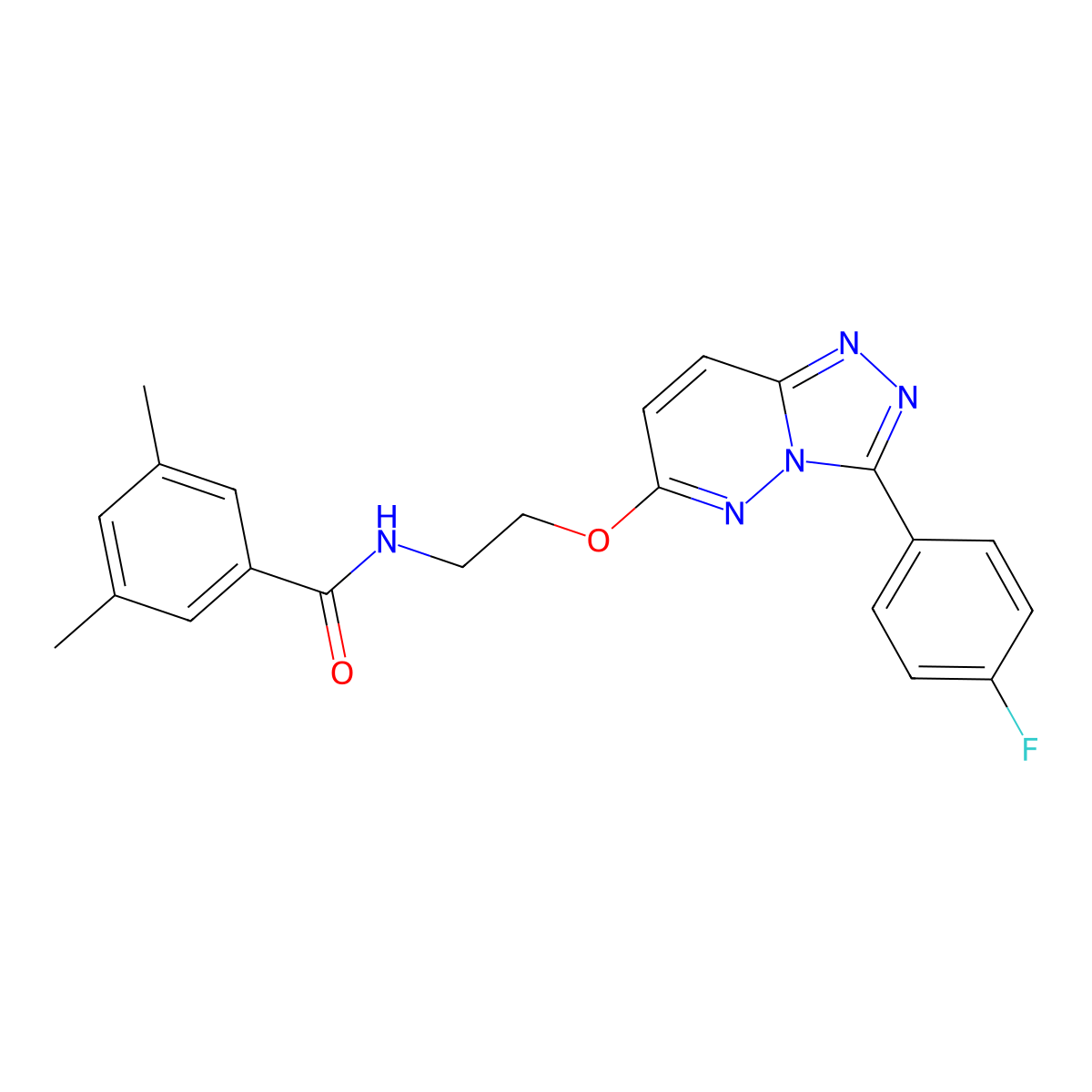 N-(2-{[3-(4-fluorophenyl)-[1,2,4]triazolo[4,3-b]pyridazin-6-yl]oxy}ethyl)-3,5-dimethylbenzamide molecular structure, CAS 1021260-64-9