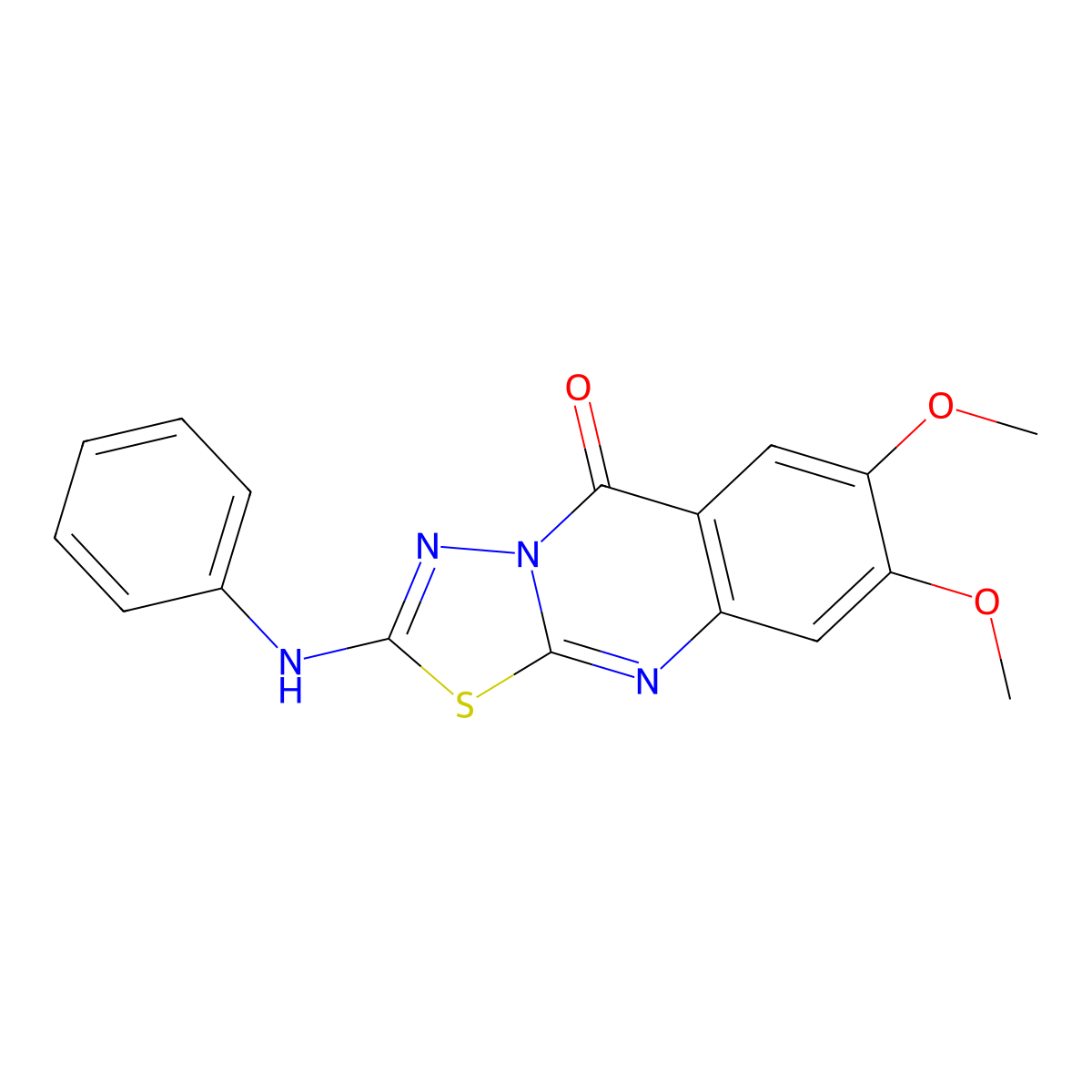 7,8-dimethoxy-2-(phenylamino)-5H-[1,3,4]thiadiazolo[2,3-b]quinazolin-5-one molecular structure, CAS 1021260-65-0