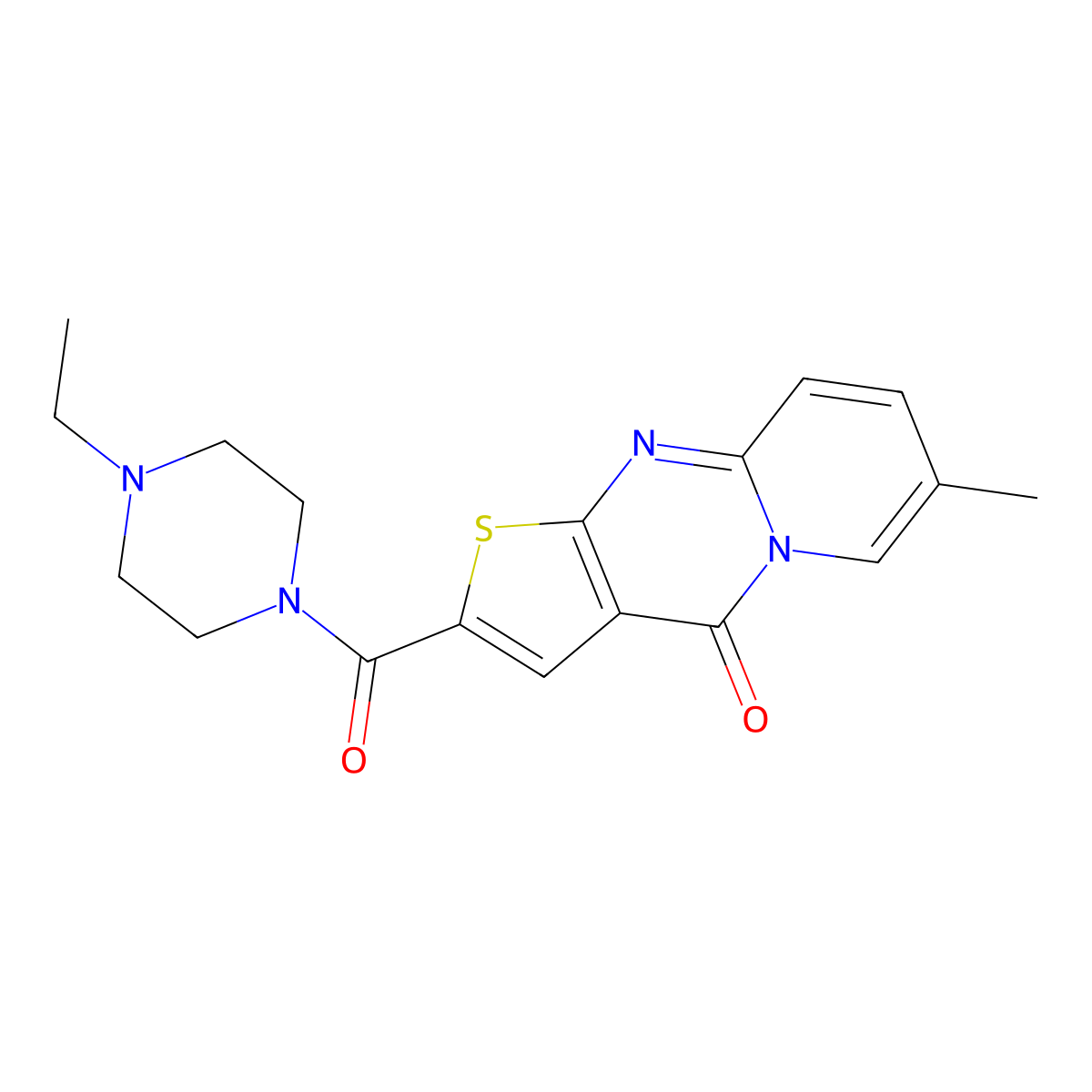 2-(4-ethylpiperazine-1-carbonyl)-7-methyl-4H-pyrido[1,2-a]thieno[2,3-d]pyrimidin-4-one molecular structure, CAS 1021260-70-7