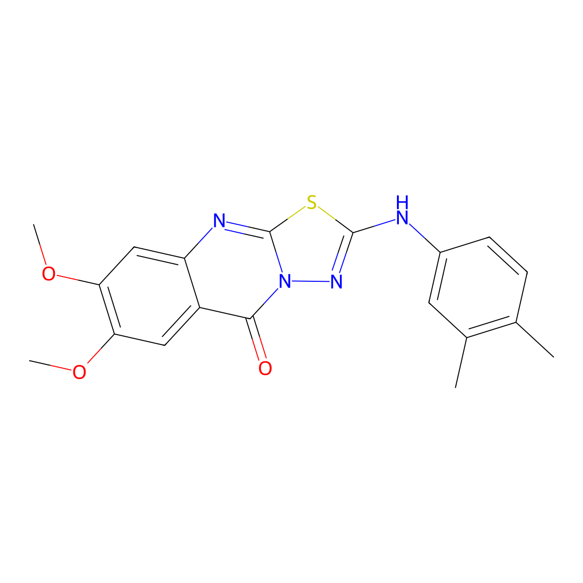 2-[(3,4-dimethylphenyl)amino]-7,8-dimethoxy-5H-[1,3,4]thiadiazolo[2,3-b]quinazolin-5-one molecular structure, CAS 1021260-71-8