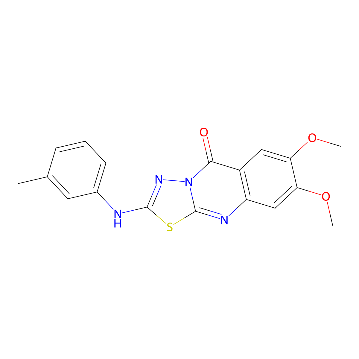 7,8-dimethoxy-2-[(3-methylphenyl)amino]-5H-[1,3,4]thiadiazolo[2,3-b]quinazolin-5-one molecular structure, CAS 1021260-73-0