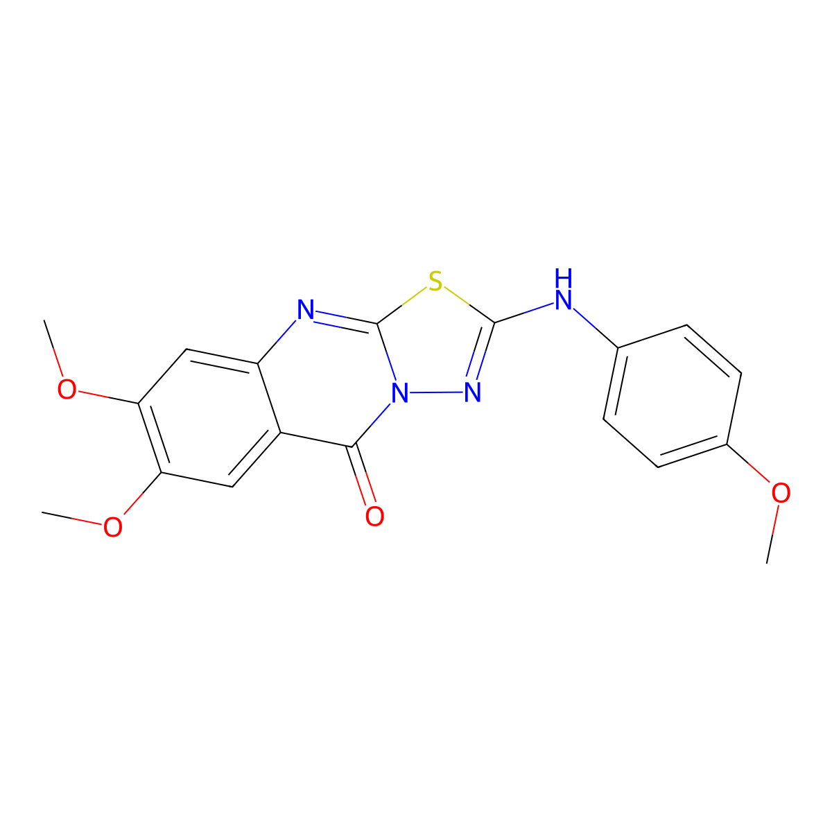 7,8-dimethoxy-2-[(4-methoxyphenyl)amino]-5H-[1,3,4]thiadiazolo[2,3-b]quinazolin-5-one molecular structure, CAS 1021260-78-5