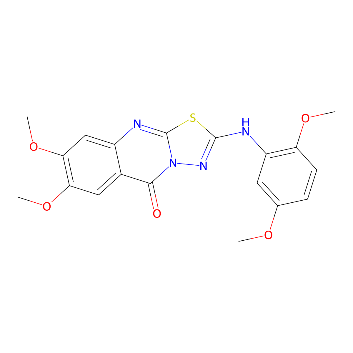 2-((2,5-dimethoxyphenyl)amino)-7,8-dimethoxy-5H-[1,3,4]thiadiazolo[2,3-b]quinazolin-5-one molecular structure, CAS 1021260-80-9