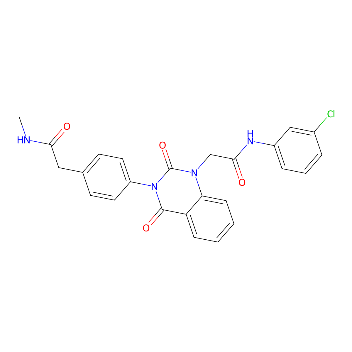 N-(3-chlorophenyl)-2-(3-(4-(2-(methylamino)-2-oxoethyl)phenyl)-2,4-dioxo-3,4-dihydroquinazolin-1(2H)-yl)acetamide molecular structure, CAS 1021260-92-3
