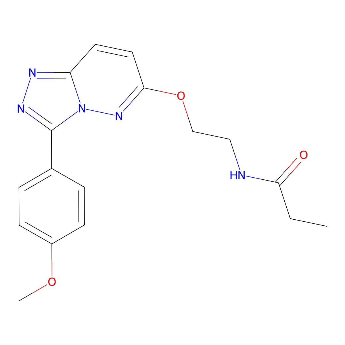 N-(2-{[3-(4-methoxyphenyl)-[1,2,4]triazolo[4,3-b]pyridazin-6-yl]oxy}ethyl)propanamide molecular structure, CAS 1021261-00-6