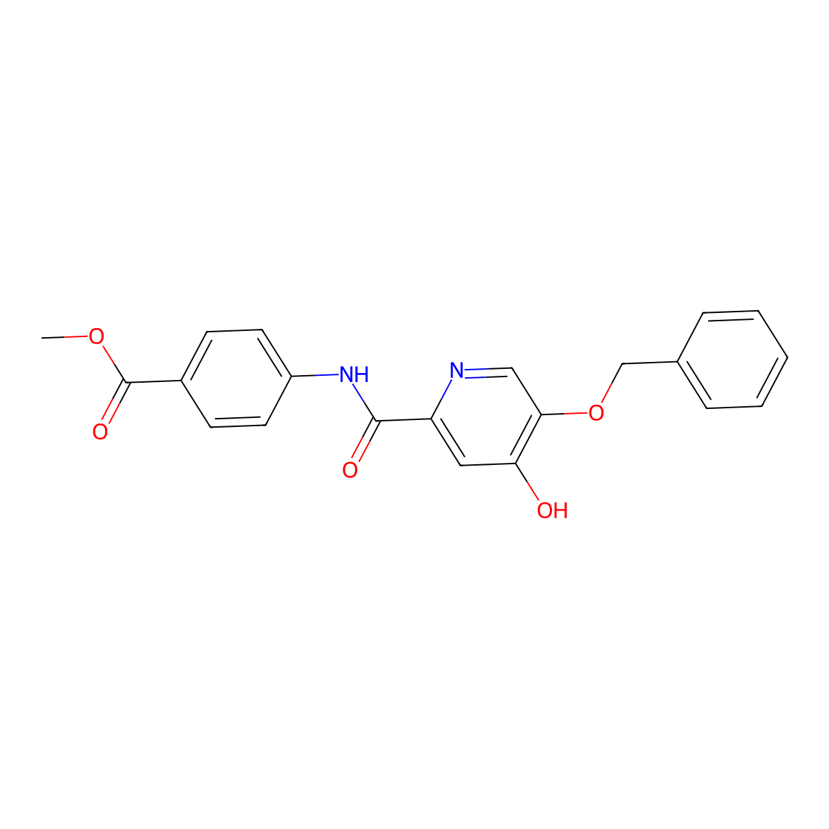 Methyl 4-({[5-(benzyloxy)-4-hydroxypyridin-2-yl]carbonyl}amino)benzoate molecular structure, CAS 1021261-21-1