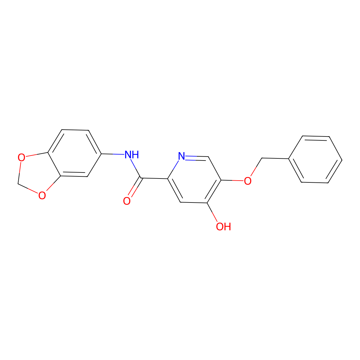 N-(1,3-benzodioxol-5-yl)-5-(benzyloxy)-4-hydroxypyridine-2-carboxamide molecular structure, CAS 1021261-23-3