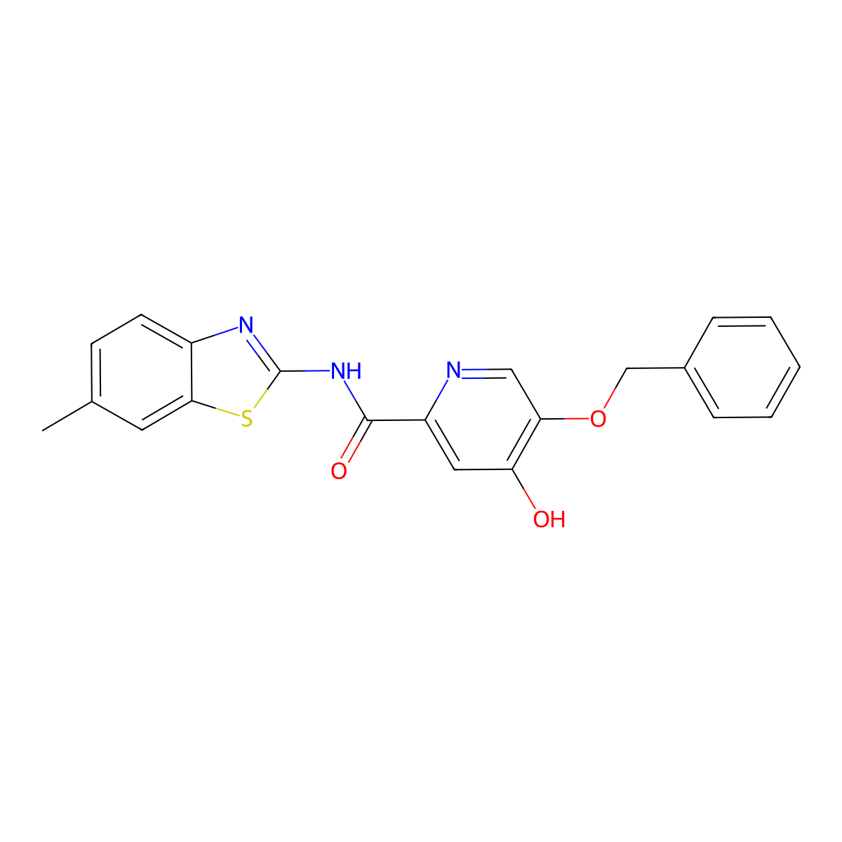 5-(benzyloxy)-N-(6-methylbenzo[d]thiazol-2-yl)-4-oxo-1,4-dihydropyridine-2-carboxamide molecular structure, CAS 1021261-41-5