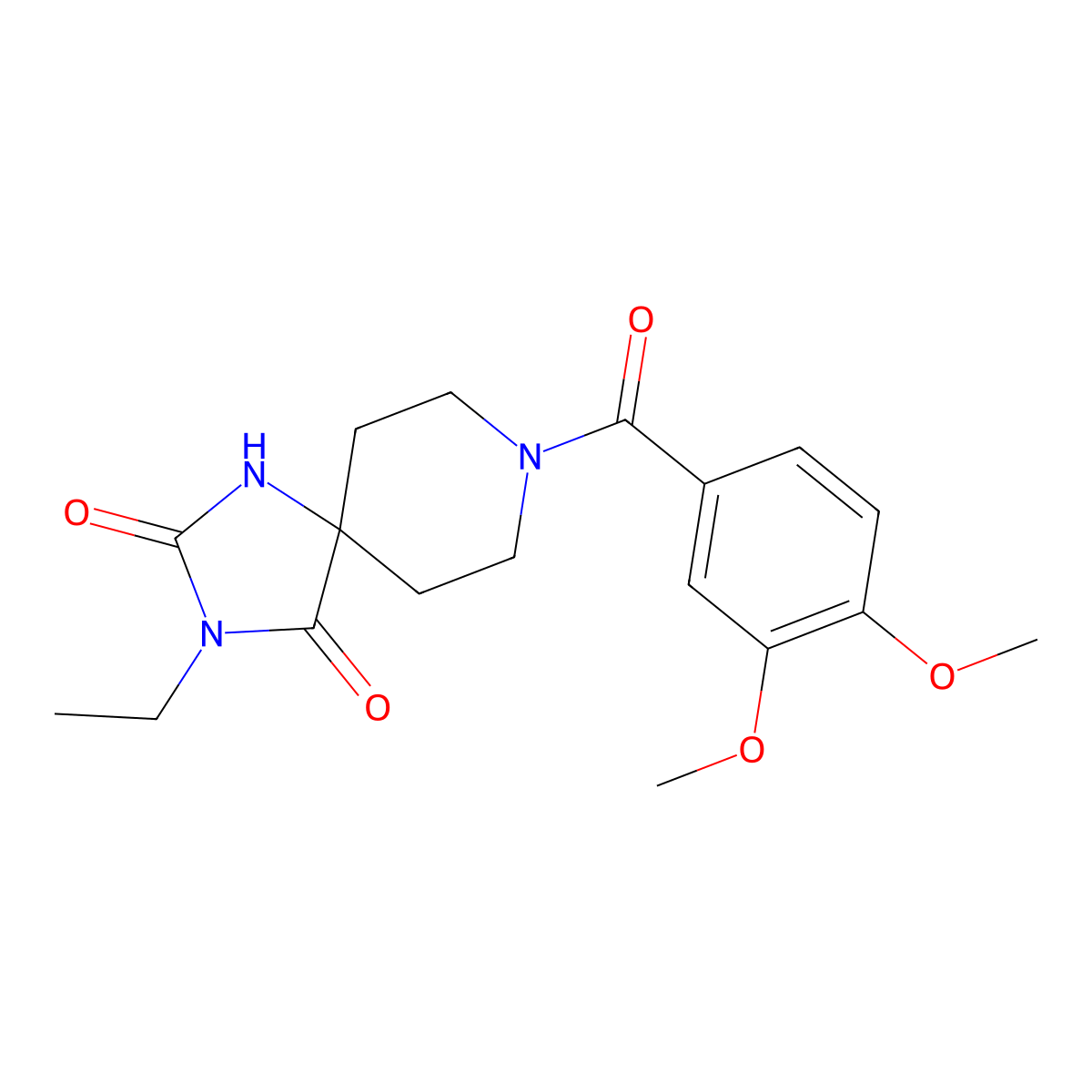 8-(3,4-Dimethoxybenzoyl)-3-ethyl-1,3,8-triazaspiro[4.5]decane-2,4-dione molecular structure, CAS 1021261-51-7