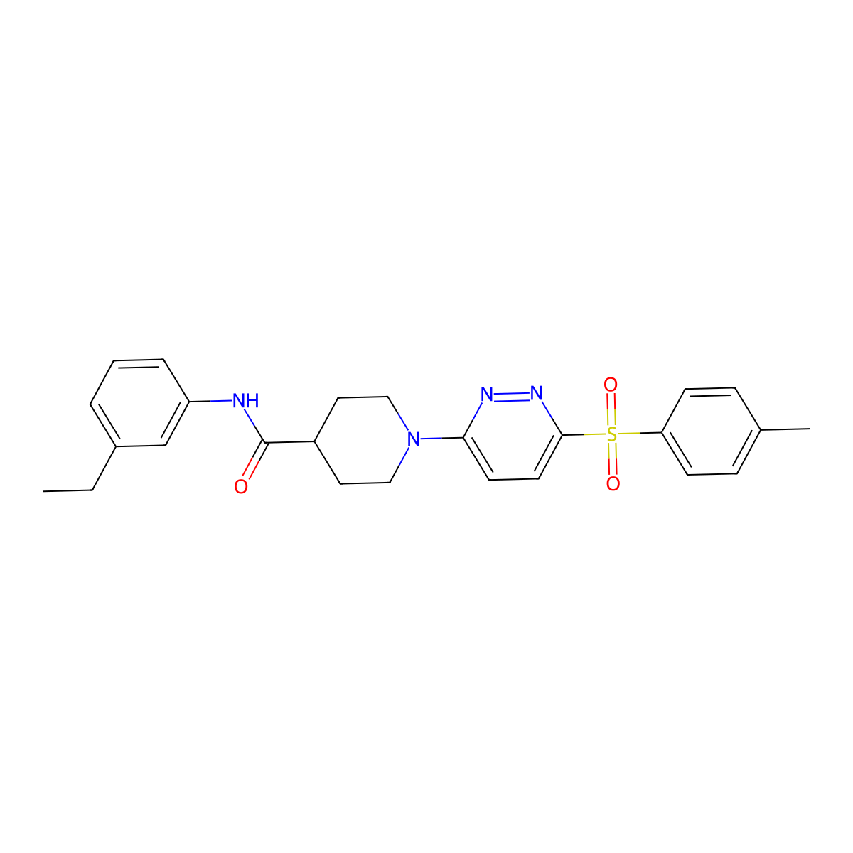 N-(3-ethylphenyl)-1-(6-tosylpyridazin-3-yl)piperidine-4-carboxamide molecular structure, CAS 1021261-59-5
