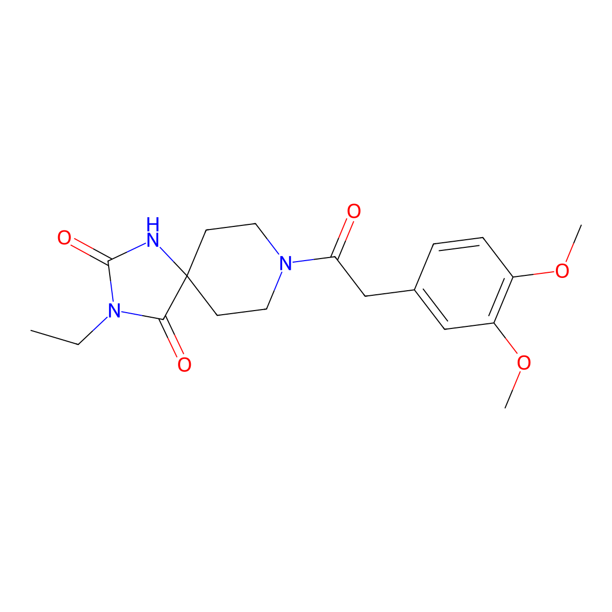 8-[2-(3,4-Dimethoxyphenyl)acetyl]-3-ethyl-1,3,8-triazaspiro[4.5]decane-2,4-dione molecular structure, CAS 1021261-72-2
