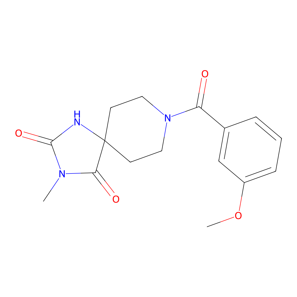 8-(3-Methoxybenzoyl)-3-methyl-1,3,8-triazaspiro[4.5]decane-2,4-dione molecular structure, CAS 1021261-82-4